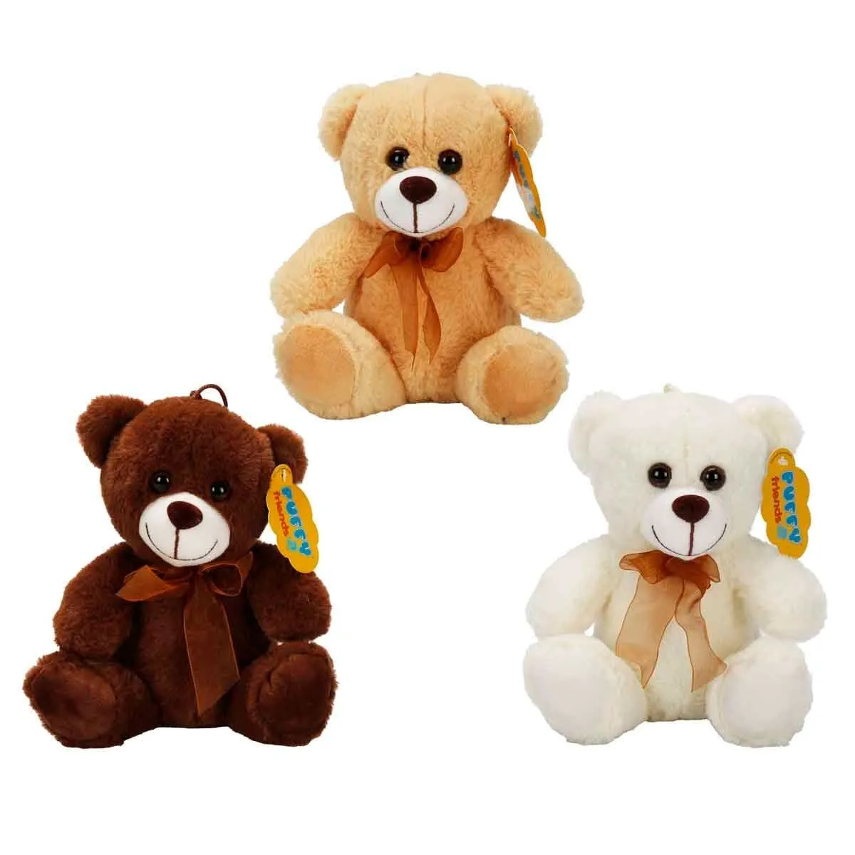 Sun-Jhn-Pff-Sk Peluş Ayı Oturan Kurdeleli 21CM