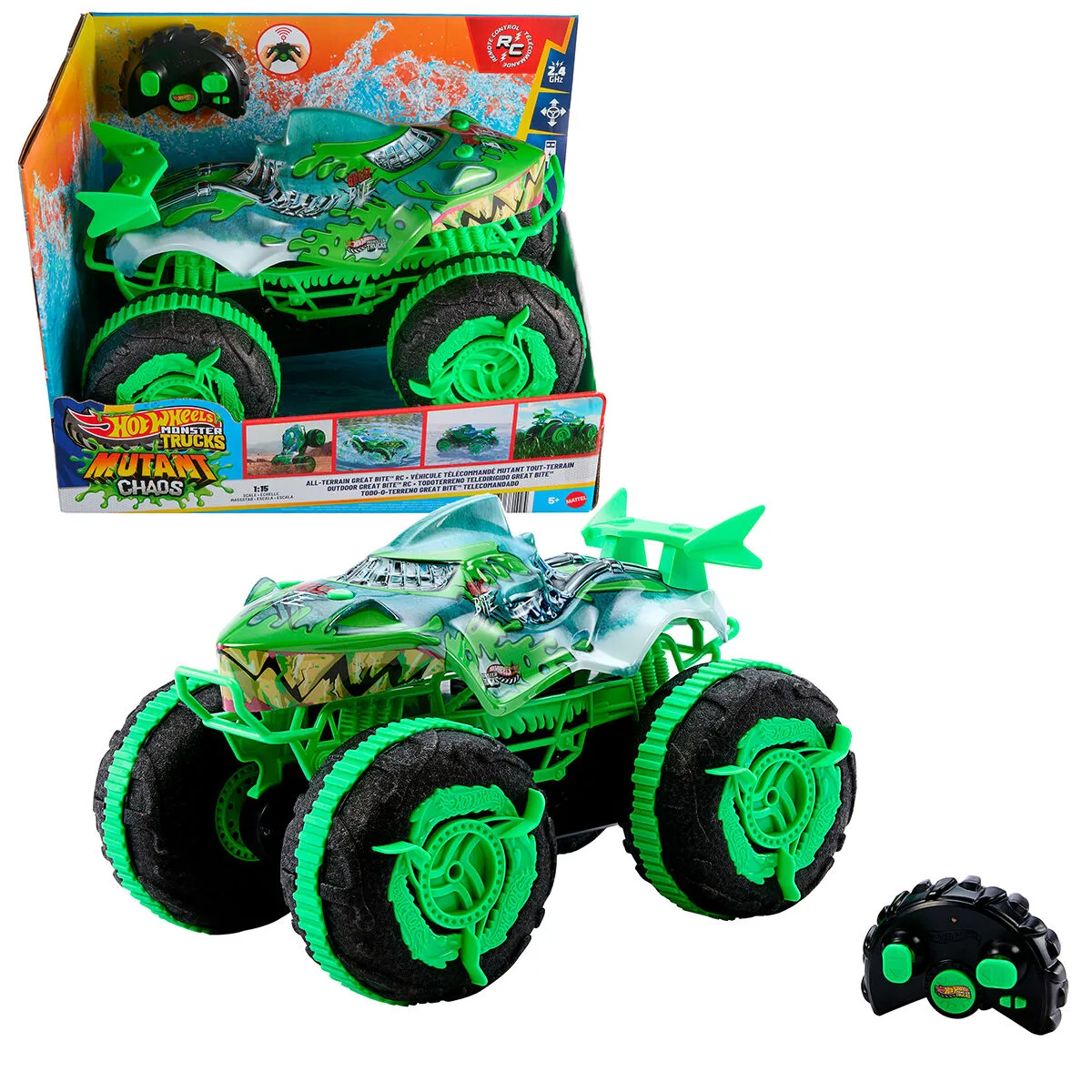 Hot Wheels Monster Trucks Mutant Kaosu Great Bite RC Arazi Aracı 1:15