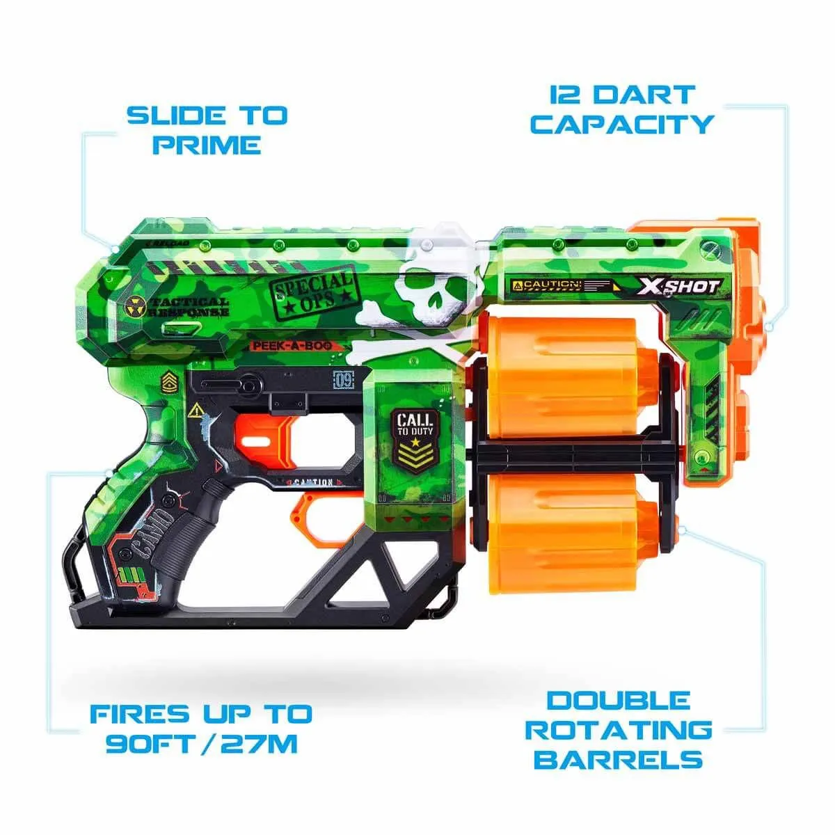 X-Shot Skins Dread 12 Mermili Sünger Dart Atan Silah 31 cm-Sunman — görsel 6