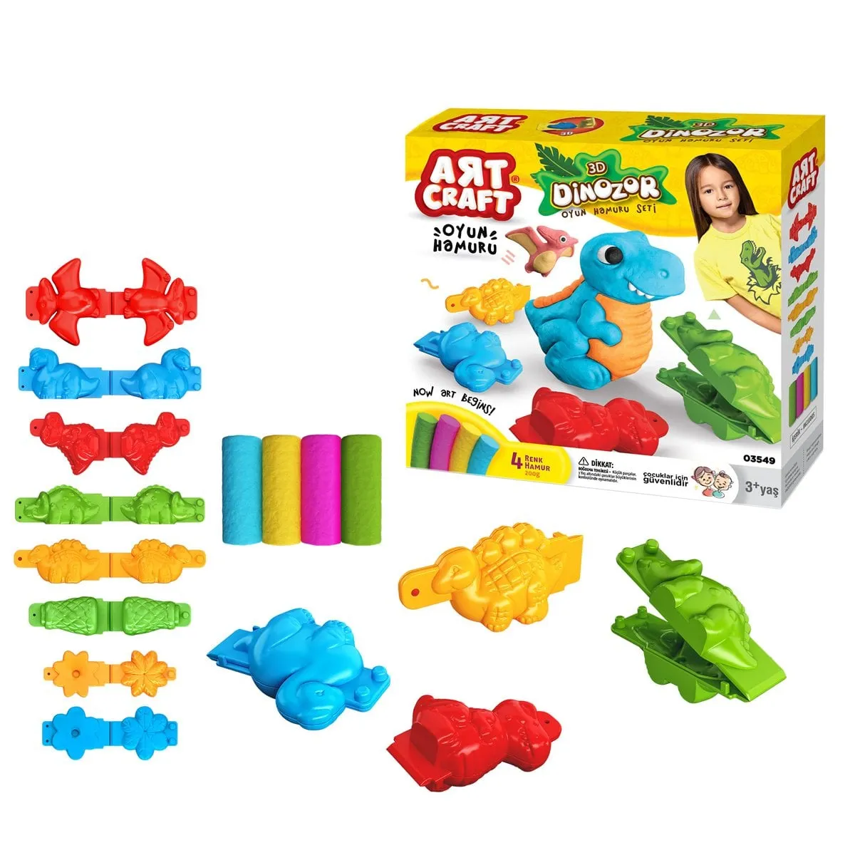 3D Dinazor Hamur Set 200GR