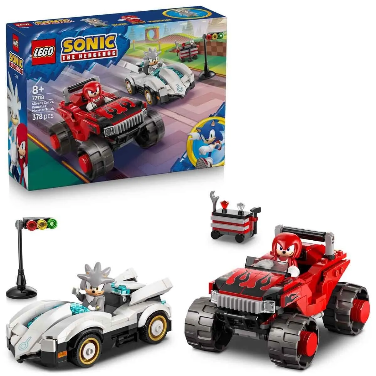 Lego Sonic Silverın Arabası, Knucklesın Canavar Kamyonuna Karşı 378 parça