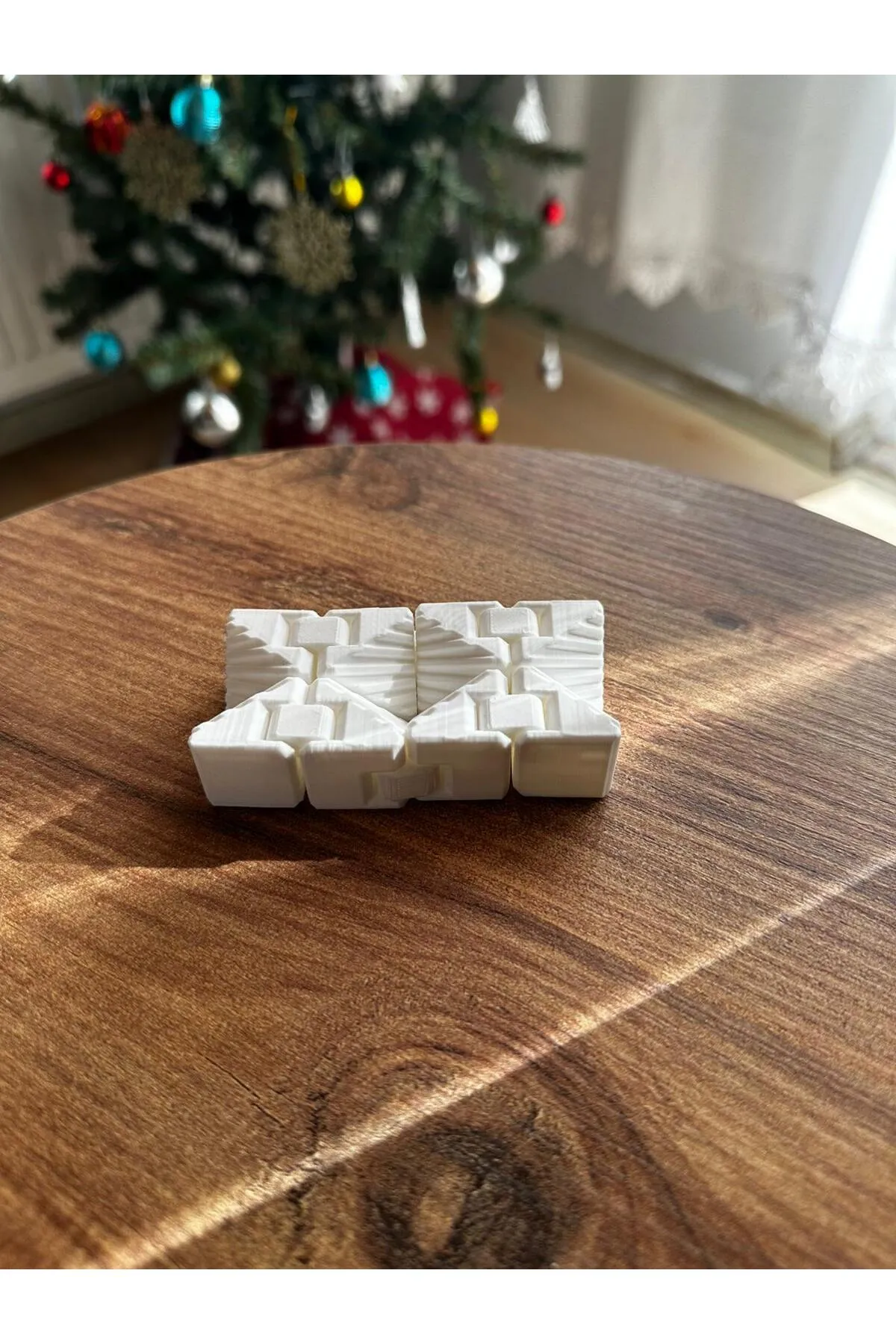 Sonsuz Küp Infinity Küp – Stres Atıcı, 3D Baskı, Eğlenceli ve Taşınabilir Fidget Oyuncağı, Beyaz Elegant
