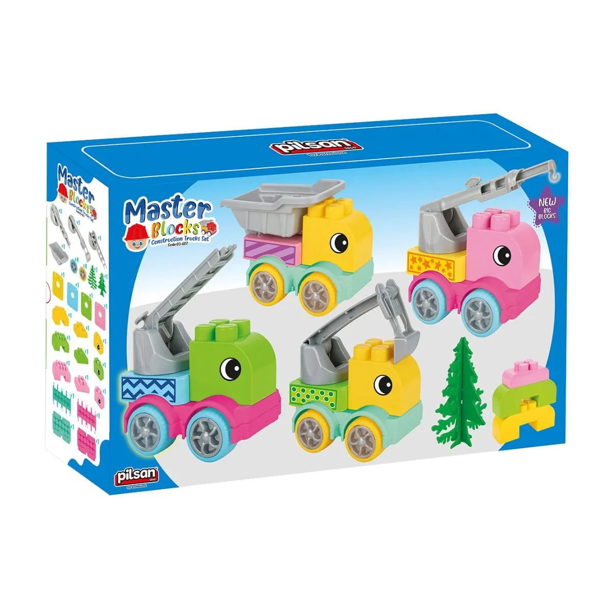 607 MASTER BLOKLAR İNŞAAT KAMYONLARI SETİ