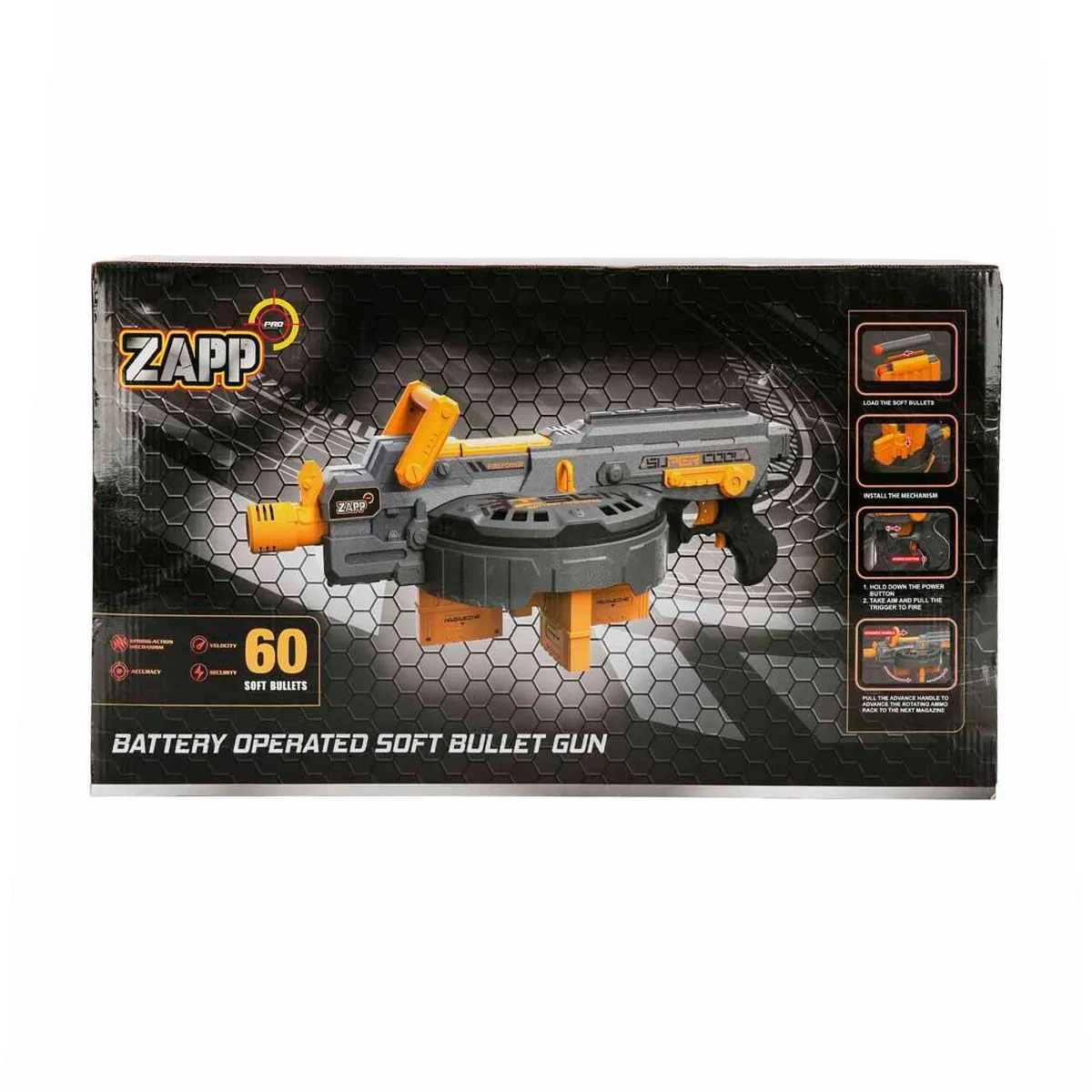 Zapp Toys Sünger Dart Atan Silah 60 Mermili 54 cm — görsel 3