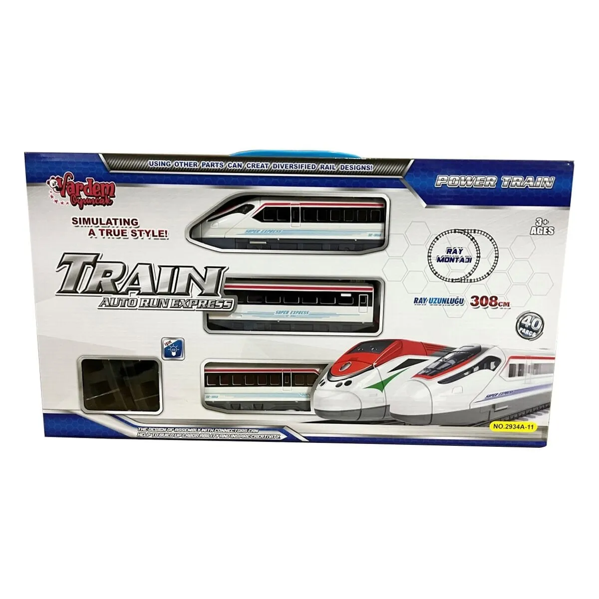 LE-2934A-11 40PCS Işıklı 308CM Hızlı Tren Set