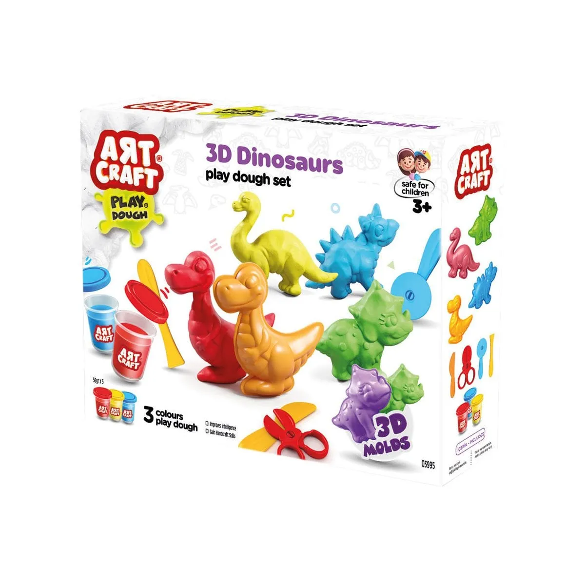 Fen Toys 3D Dinozorlar Art Craft Oyun Hamuru Seti 168 Gr — görsel 3