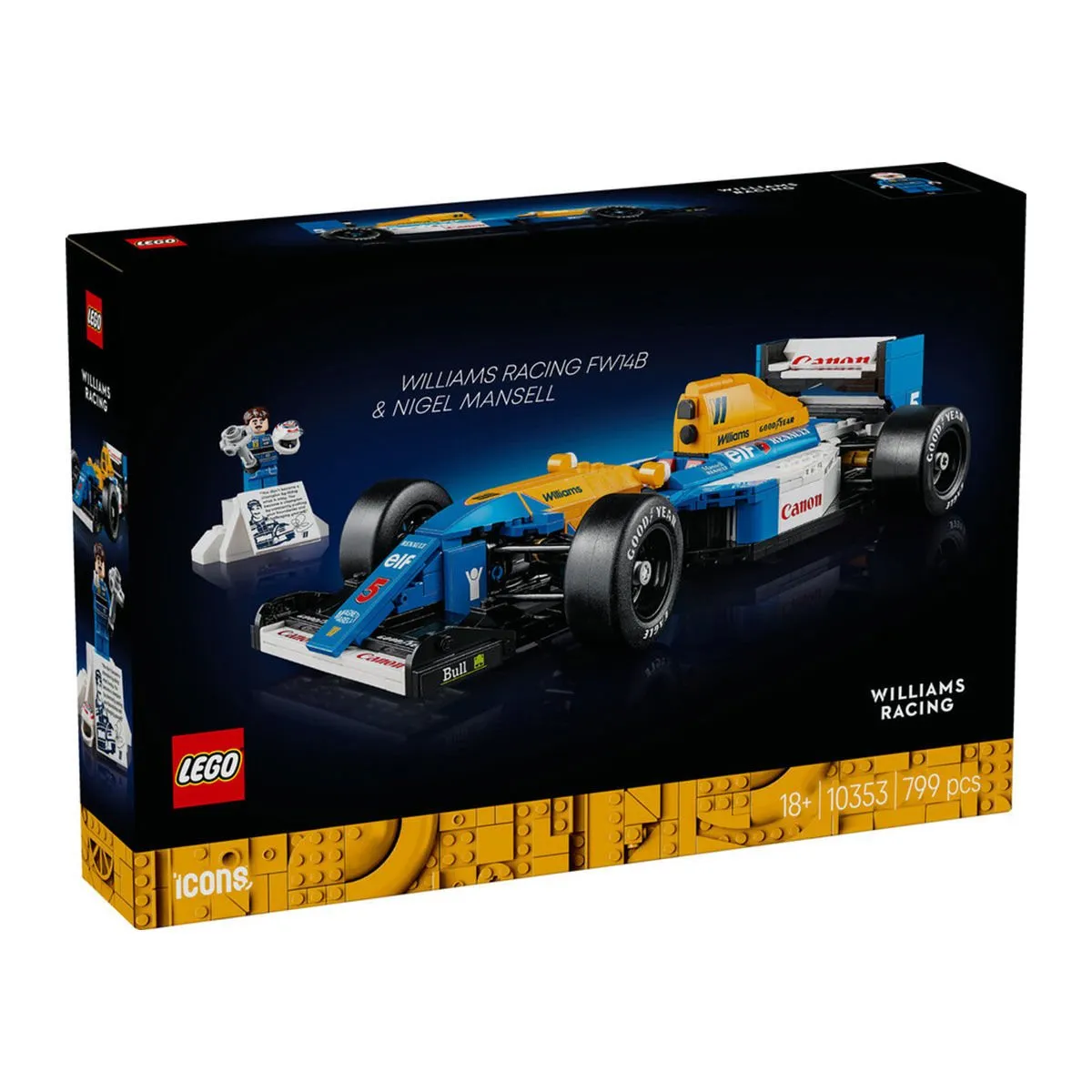 Lego icons Williams Racing FW14B ve Nigel Mansell 10353 parça +18 yaş