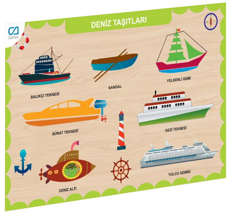 CAAHS-3201 Cames Ahşap Deniz Taşıtları Bul-Tak