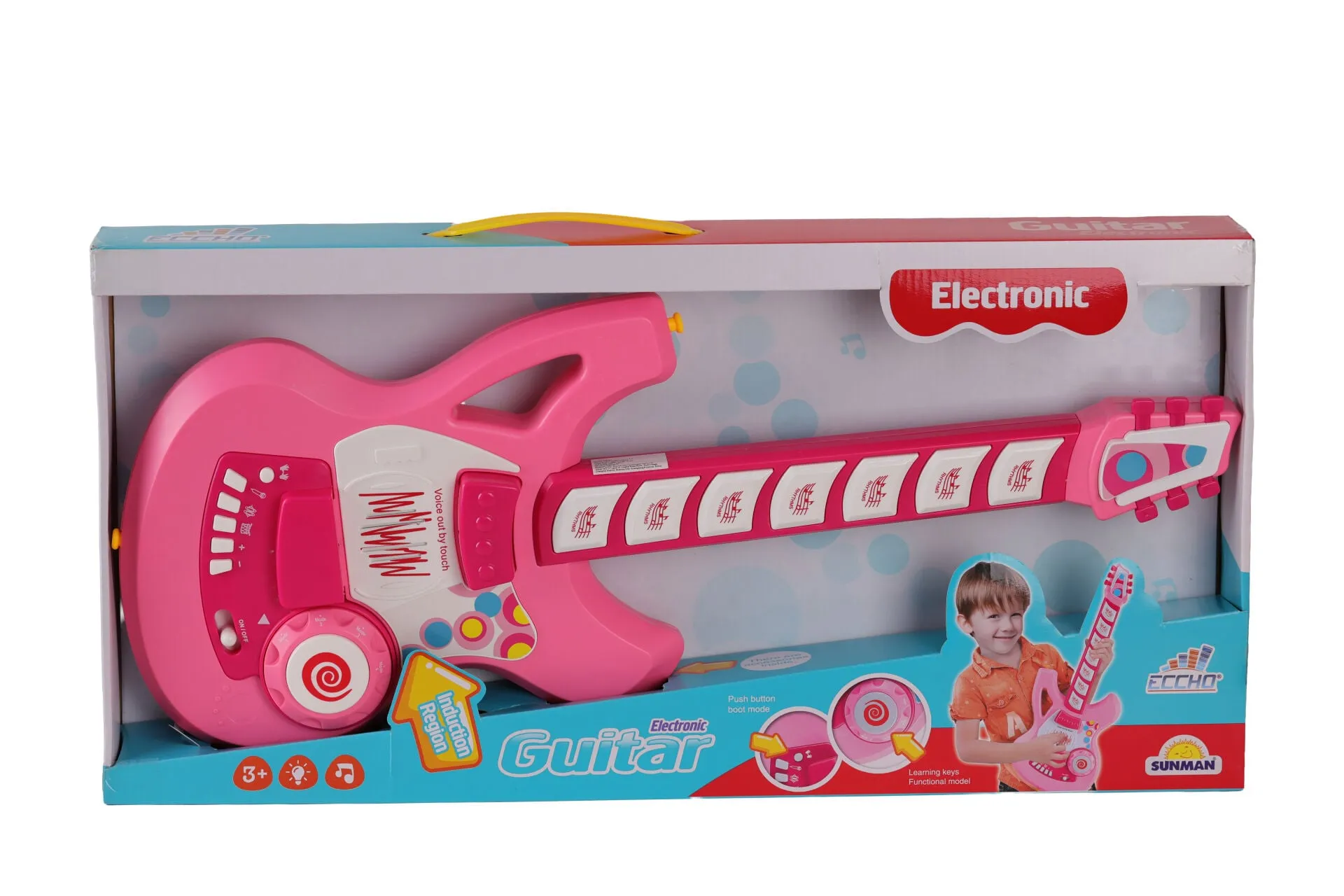 Sunman Fonksiyonlu Tuşlu Askılı Pembe Sesli Gitar — görsel 3