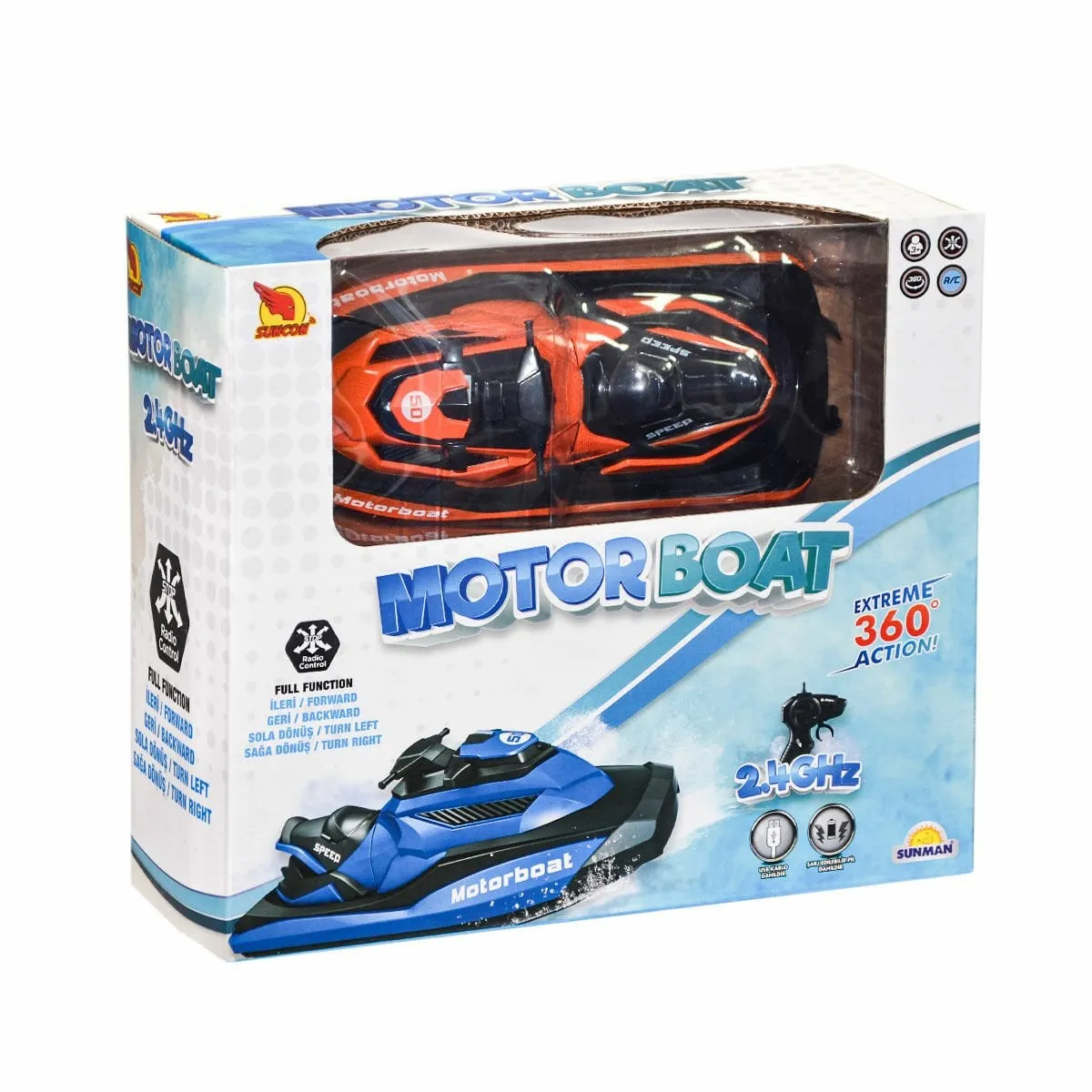 Kumandalı Işıklı Motorboat 2.4GHz -Sunman