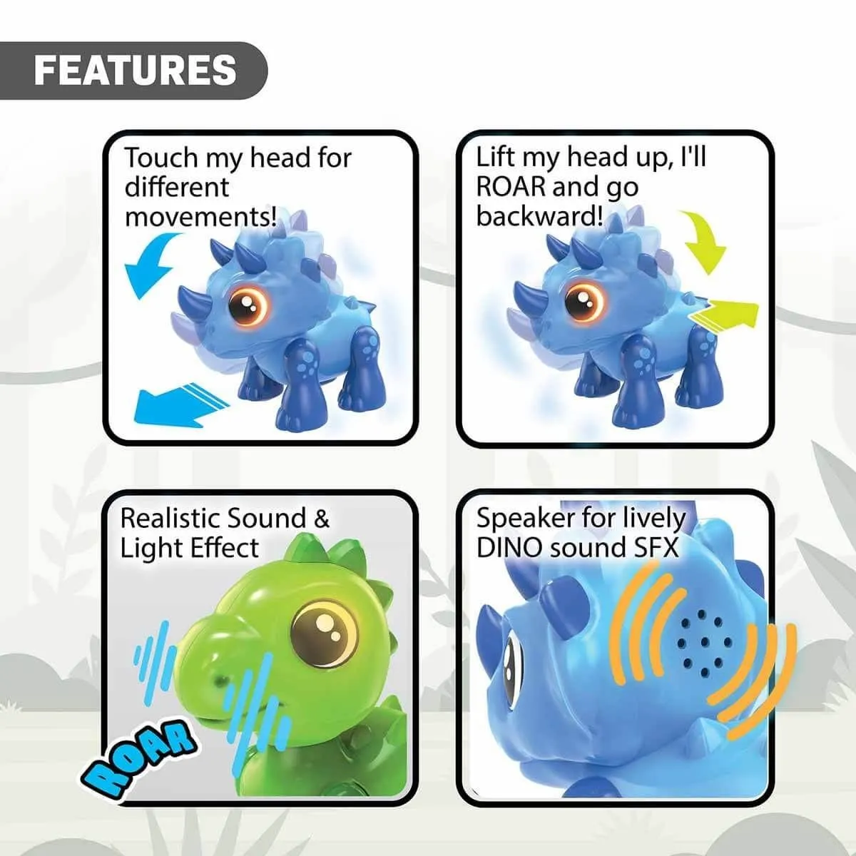 Silverlit Dino Heads Up Sesli ve Işıklı Elektronik Robot — görsel 5