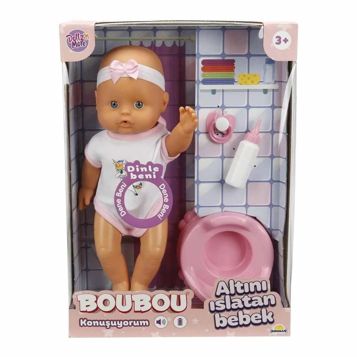 Sunman, Boubou Altını Islatan ve Konuşan Bebek Seti 30 cm