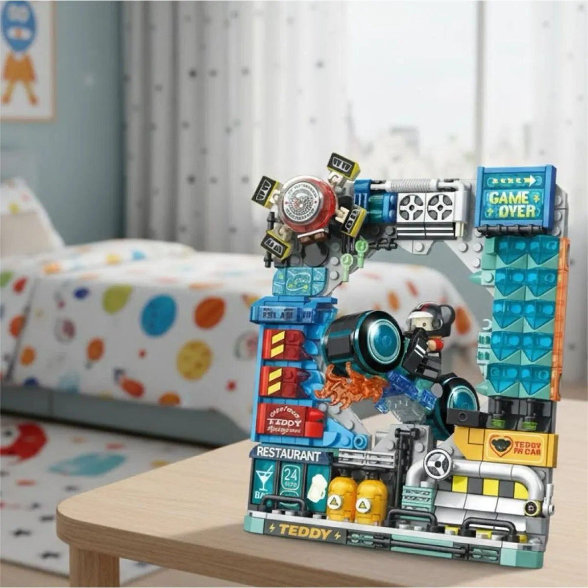 Panlos Motorcu Teddy 458 Parça Block Oyuncak — görsel 3