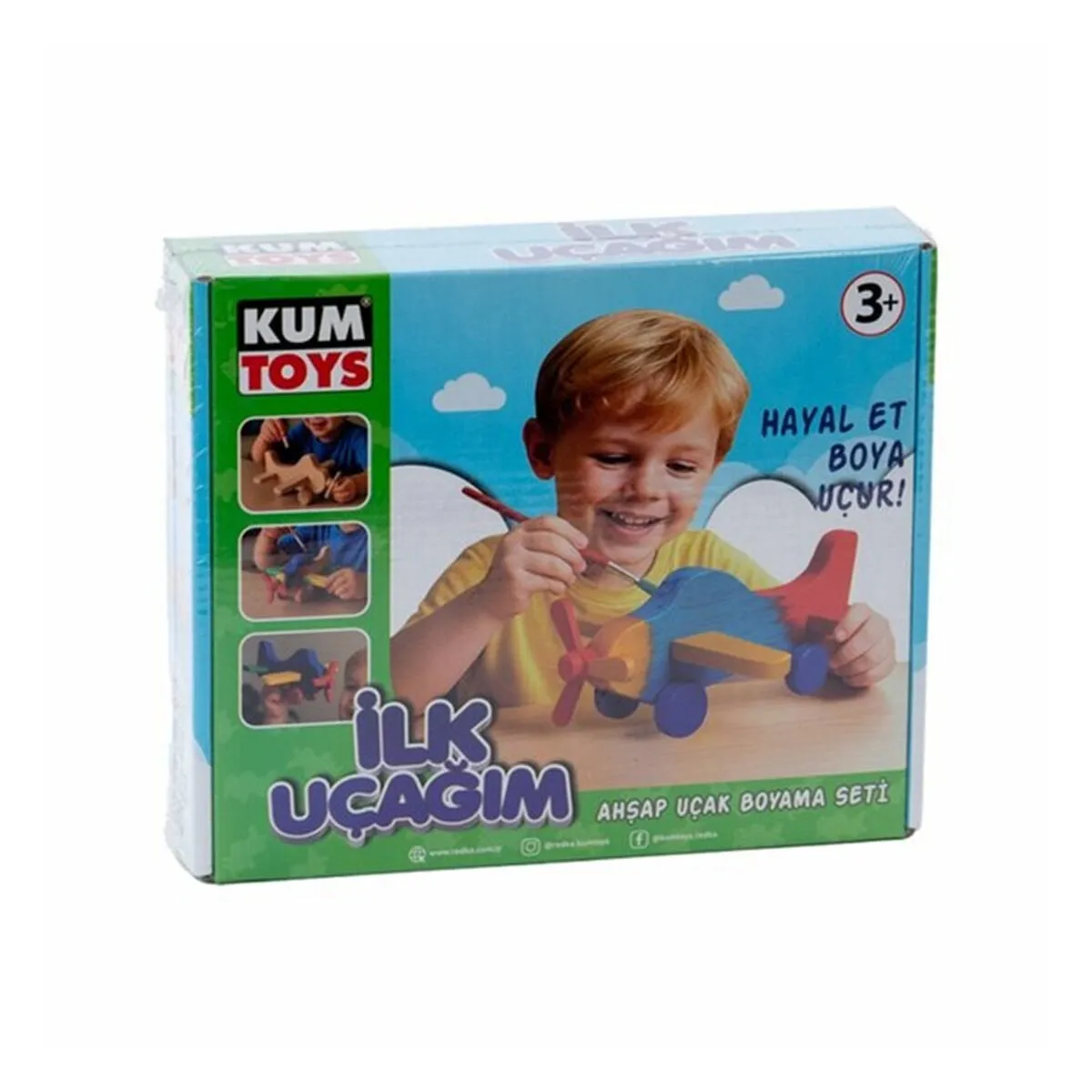 Kumtoys İlk Uçağım Ahşap Boyama Seti