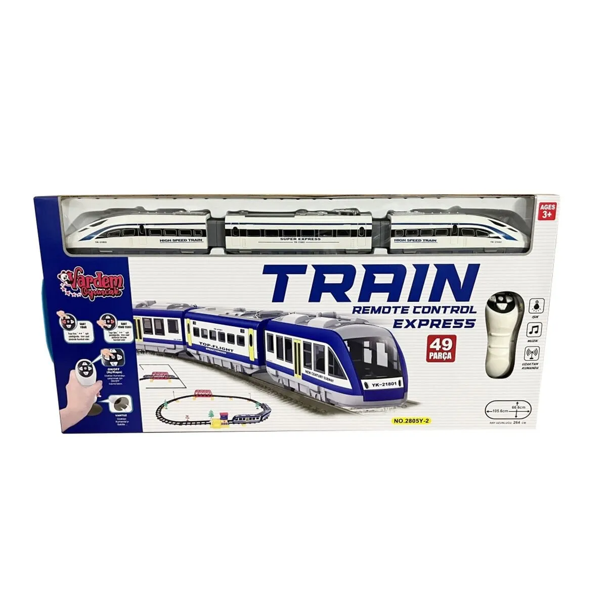 LE-2805Y-2 Kumandalı 49PCS Işıklı 264CM Hızlı