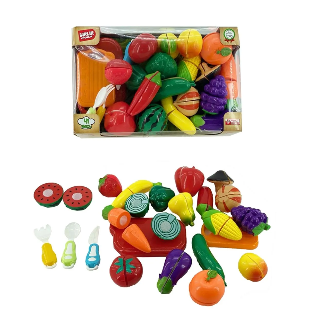 41 Pcs Kesilebilen Meyve Sebze Manav
