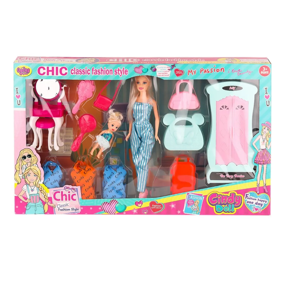 Cindy Doll Dolaplı Bebek Oyun Seti -Oydaş Oyuncak