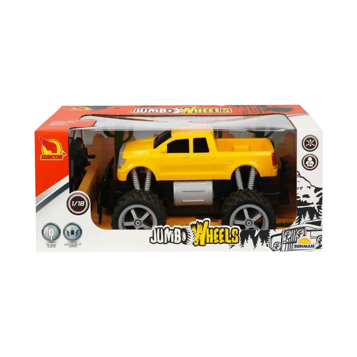 1:18 Uzaktan Kumandalı Jumbo Wheels Usb Şarjlı Araba — görsel 3