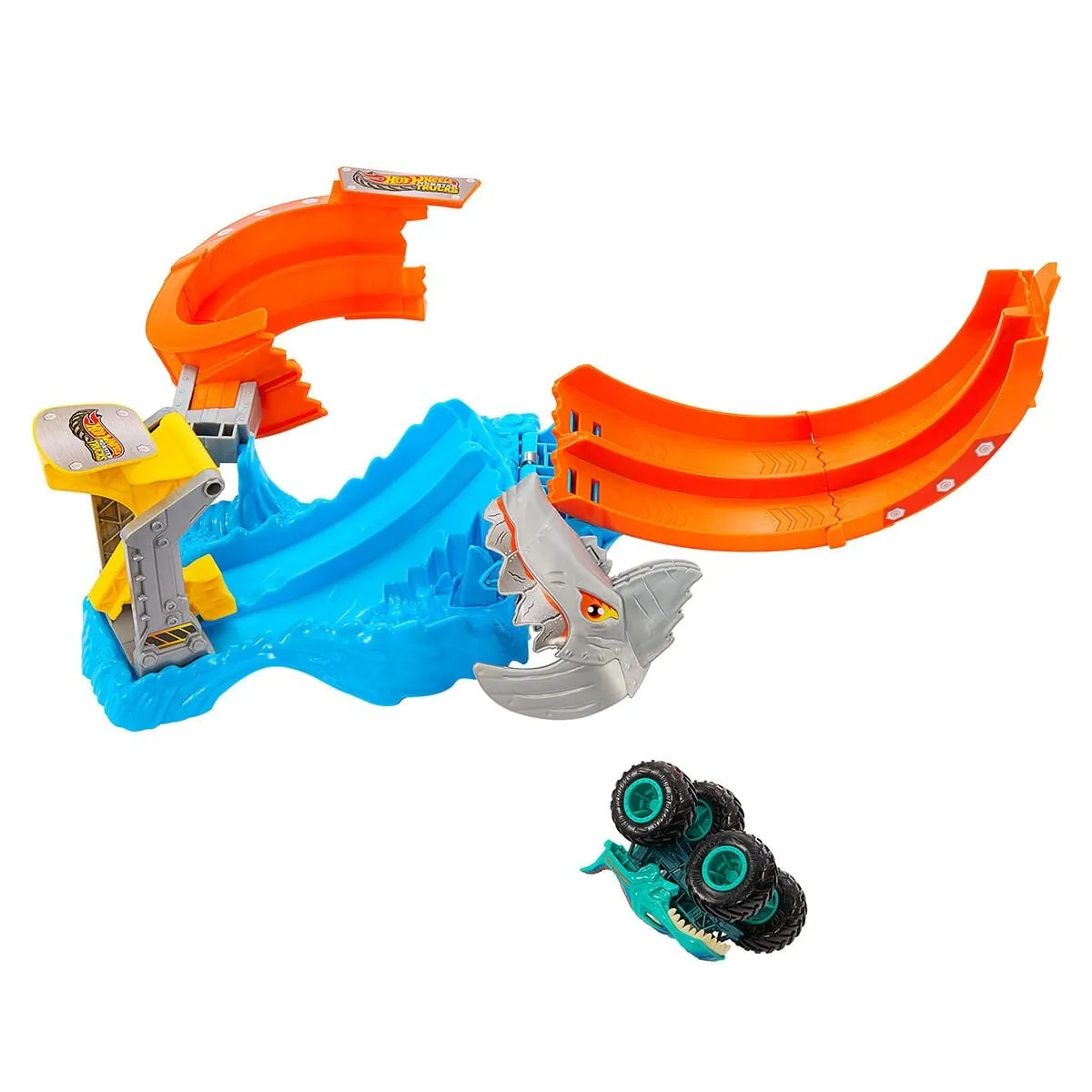Hot Wheels Monster Trucks Dönen Corkscrew Shark Çarpışması — görsel 4