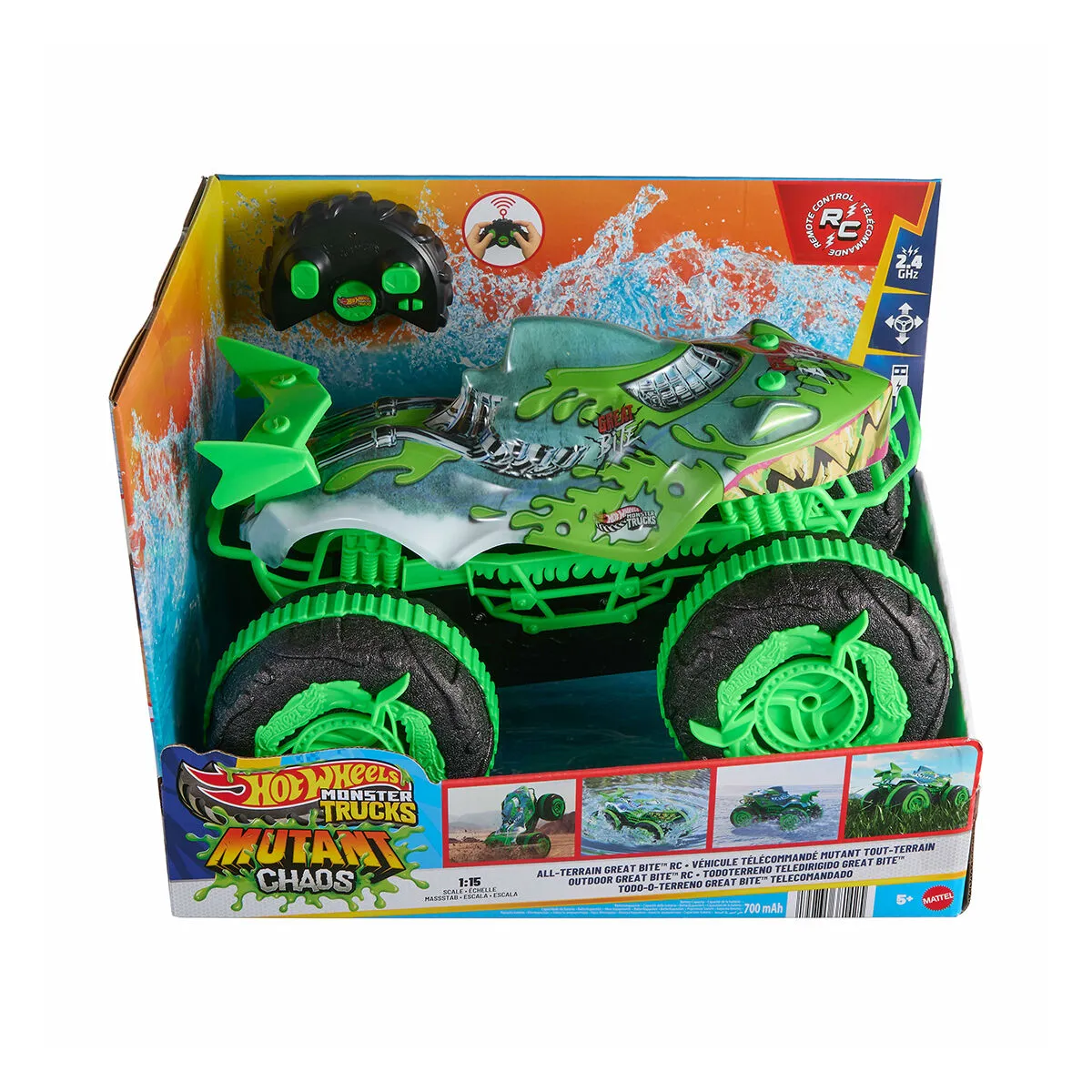 Hot Wheels Monster Trucks Mutant Kaosu Great Bite RC Arazi Aracı 1:15 — görsel 6