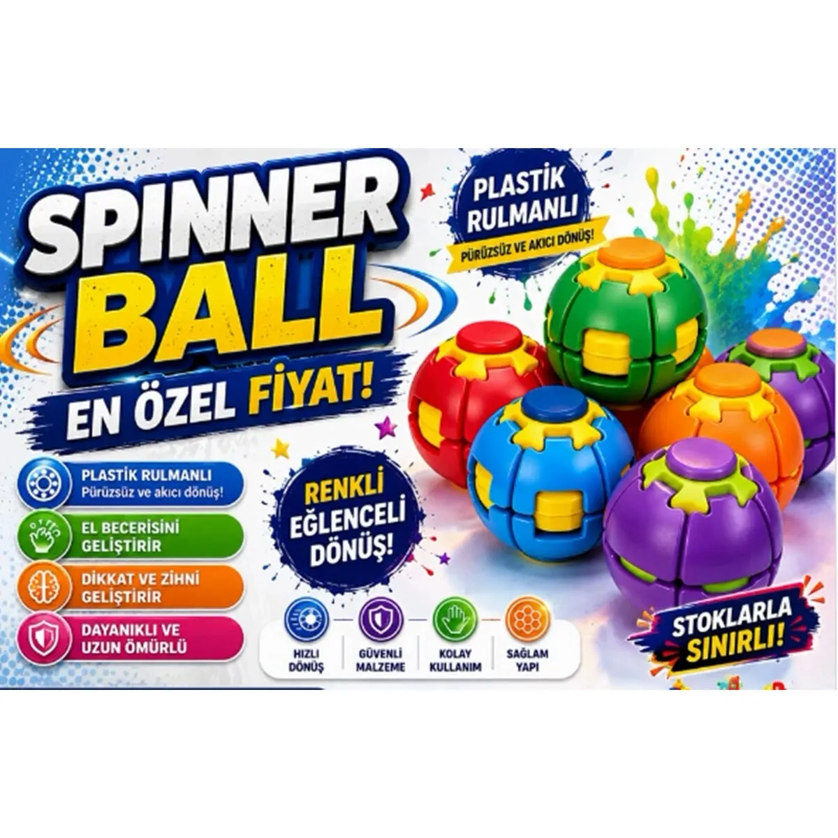 Spin Ball Rulmanlı 1 Kalite 30+ Saniye Dönüşlü
