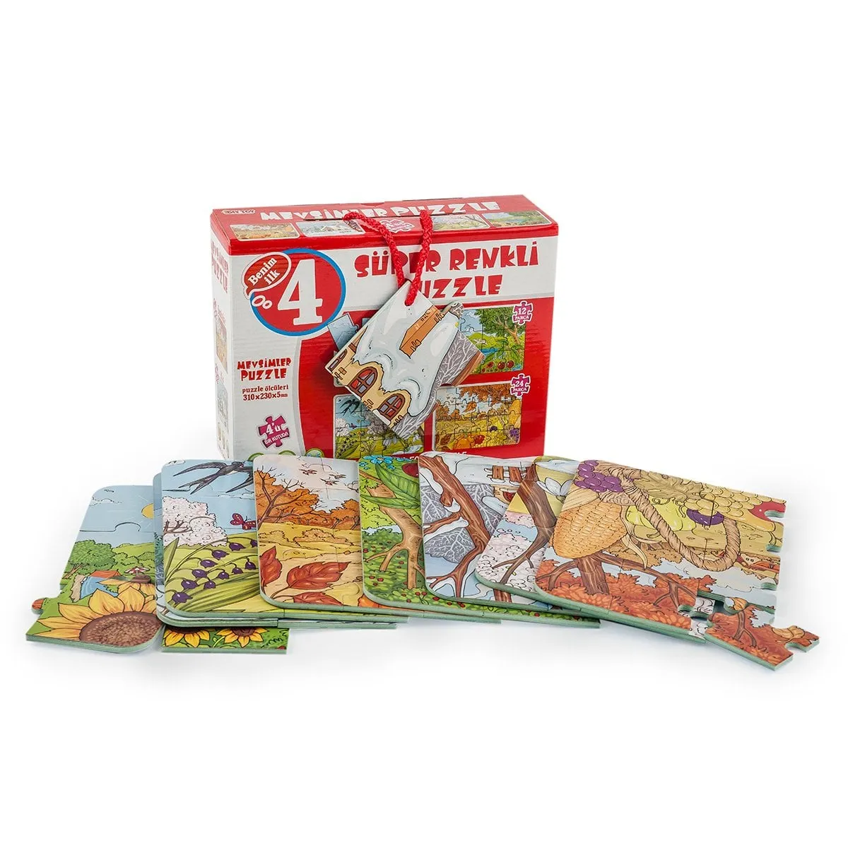Mevsimler Süper Renkli Puzzle 4LÜ