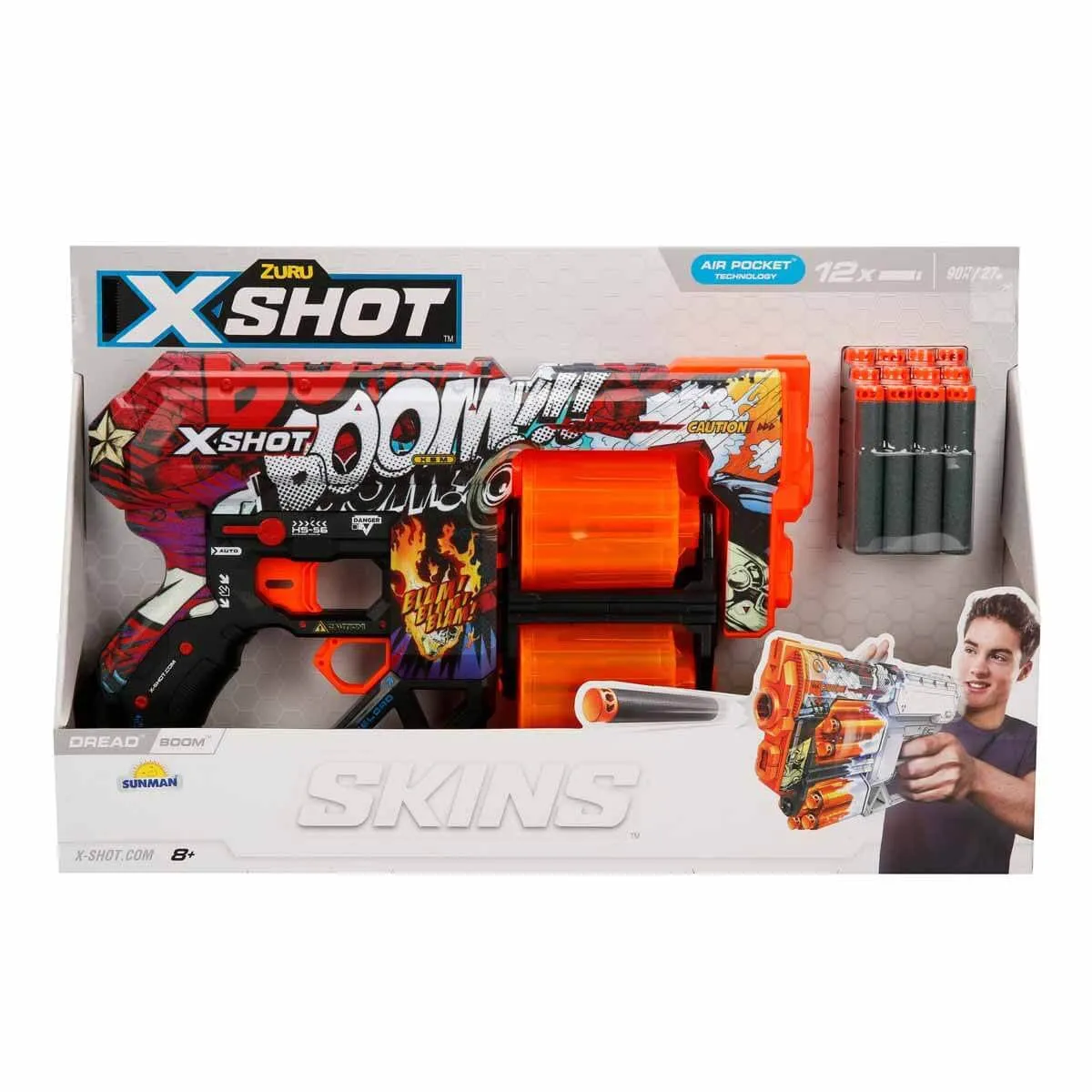 X-Shot Skins Dread 12 Mermili Sünger Dart Atan Silah 31 cm-Sunman — görsel 4