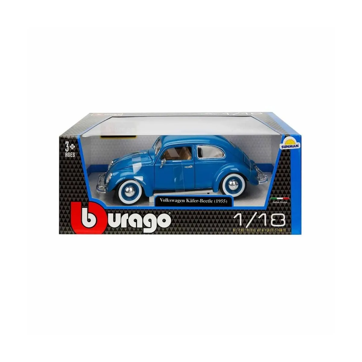 Sunman, 1:18 Volkswagen Kafer Beetle 1955 Model Araba — görsel 3