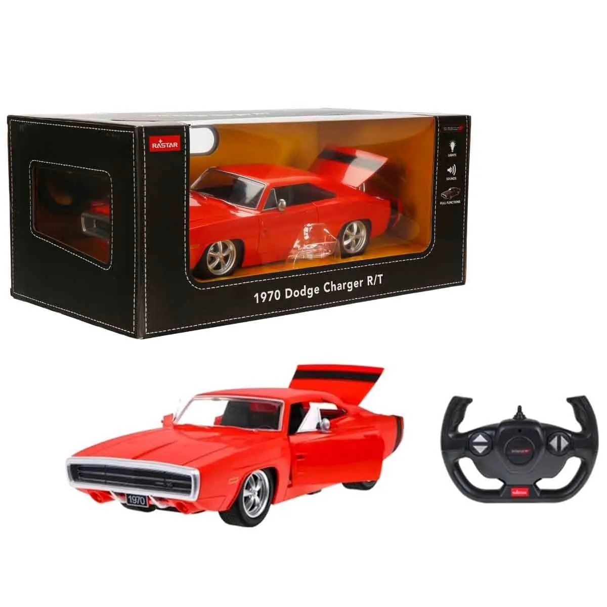 Ras-Rc Araba 1 16 1970 Dodge Charger Rt Ff Sesli Işıklı 2 4GHZ