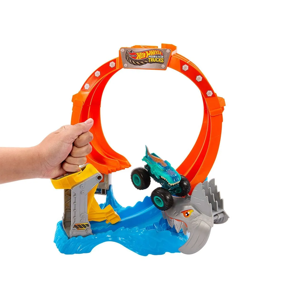 Hot Wheels Monster Trucks Dönen Corkscrew Shark Çarpışması — görsel 5