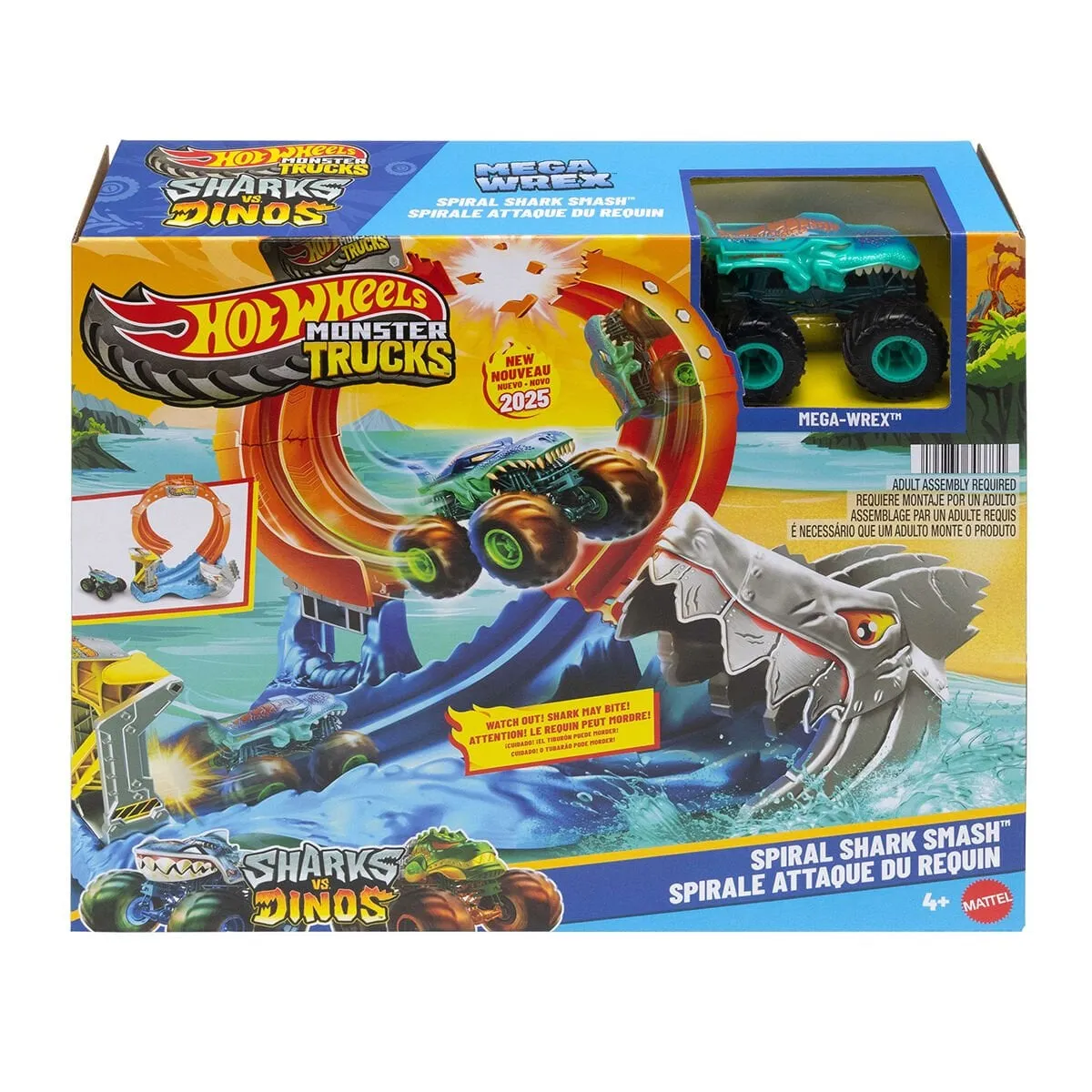 Hot Wheels Monster Trucks Dönen Corkscrew Shark Çarpışması — görsel 6