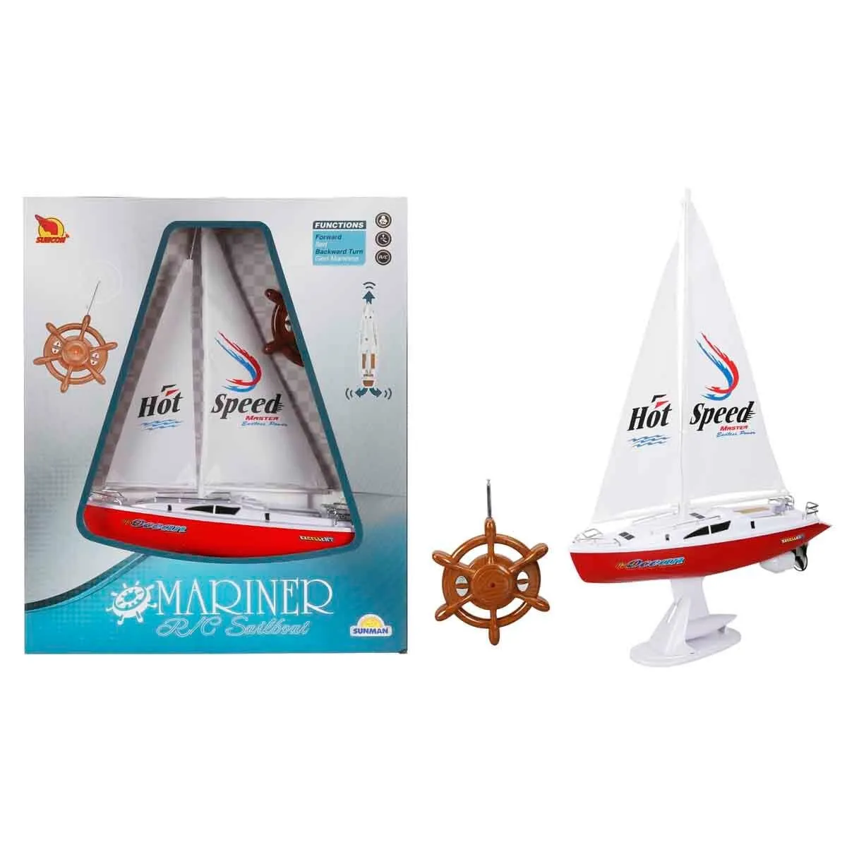 Sun-Rst-Snc-R C Tekne Yelkenli Yarım Fonk 38CM