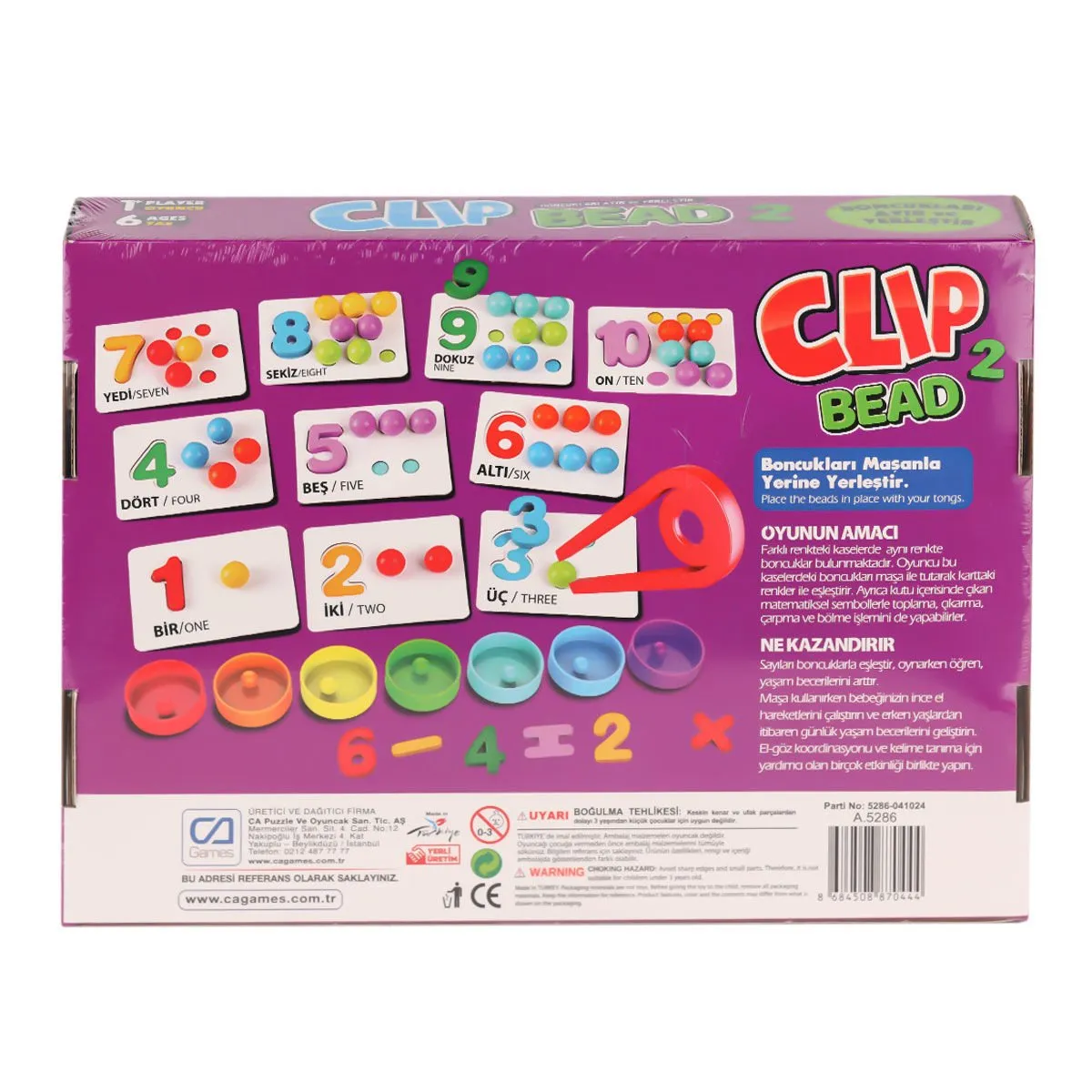 CA Games Clip Bead Boncuk Kutu Oyunu — görsel 2