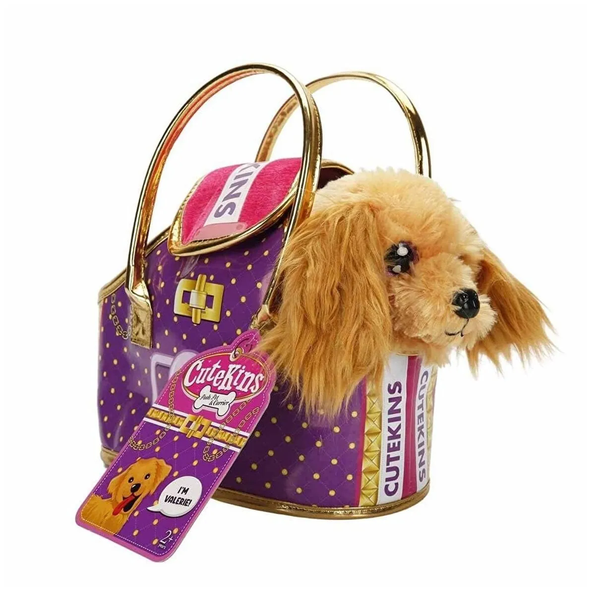 Cutekins Taşıma Çantalı Peluş Köpek -Sunman
