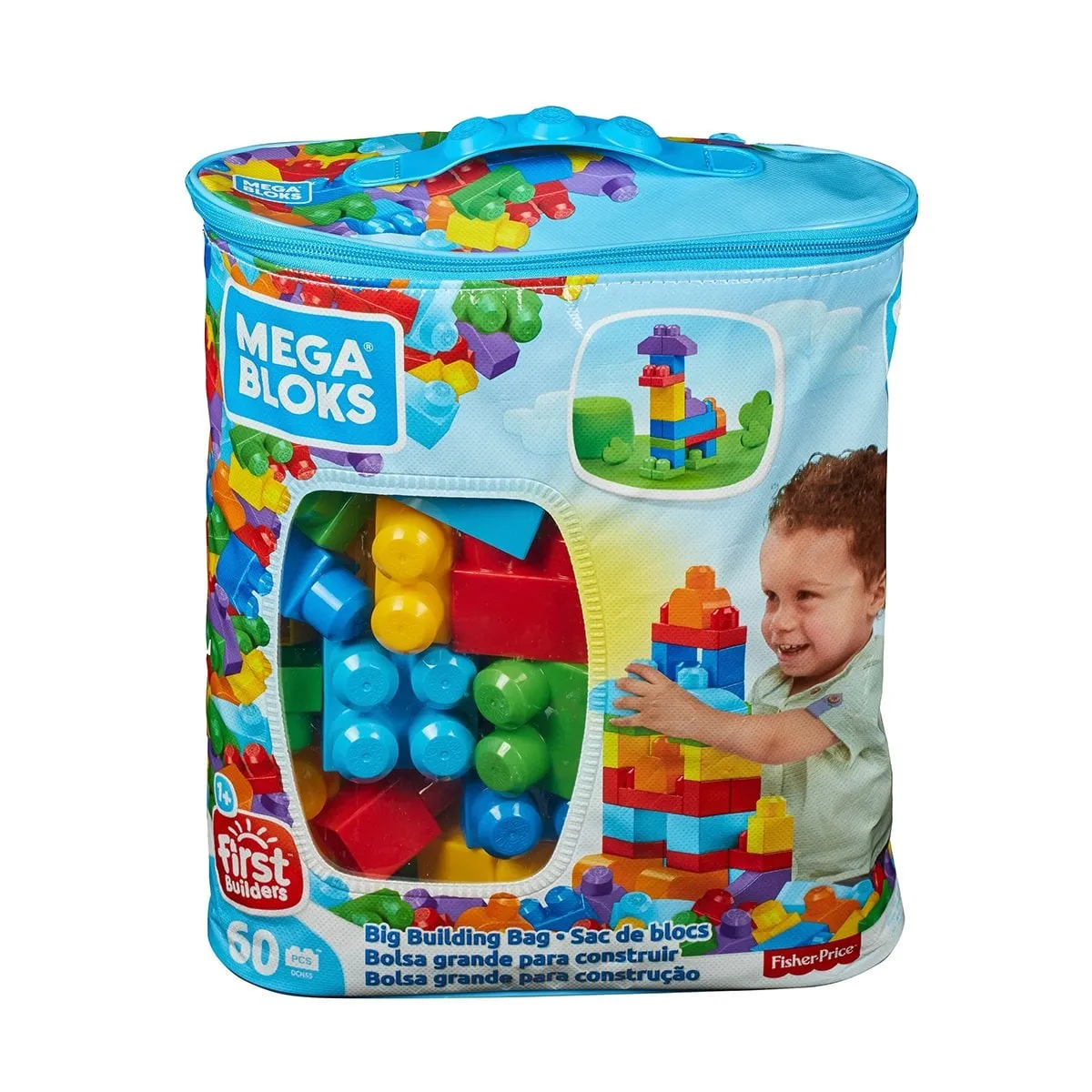MEGA BLOKS® 60 parçalı Blok Torbaları 2 asorti - Mavi - Pembe +1 yaş