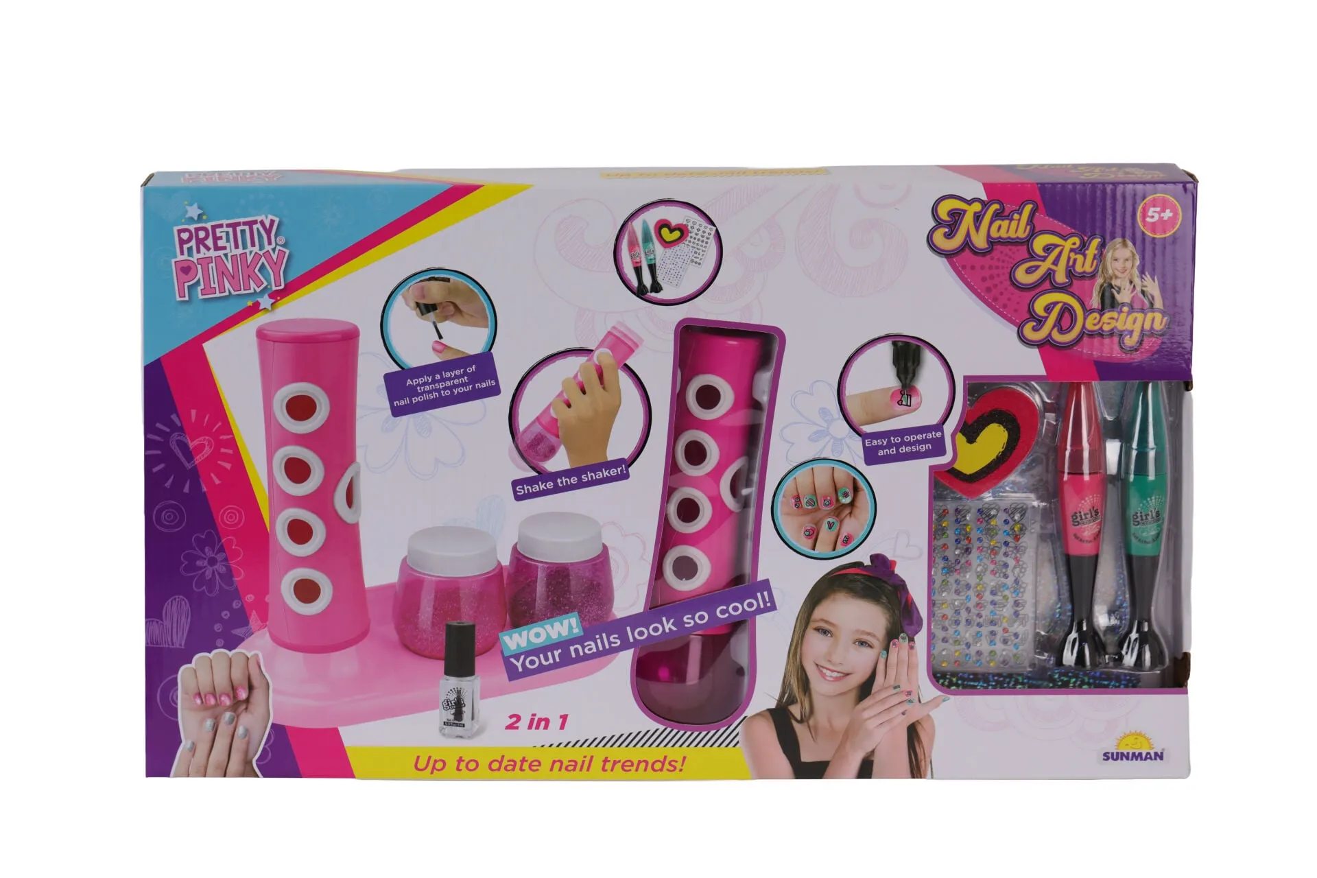 Pretty Pinky 2in1 Tırnak Tasarım Seti -Sunman