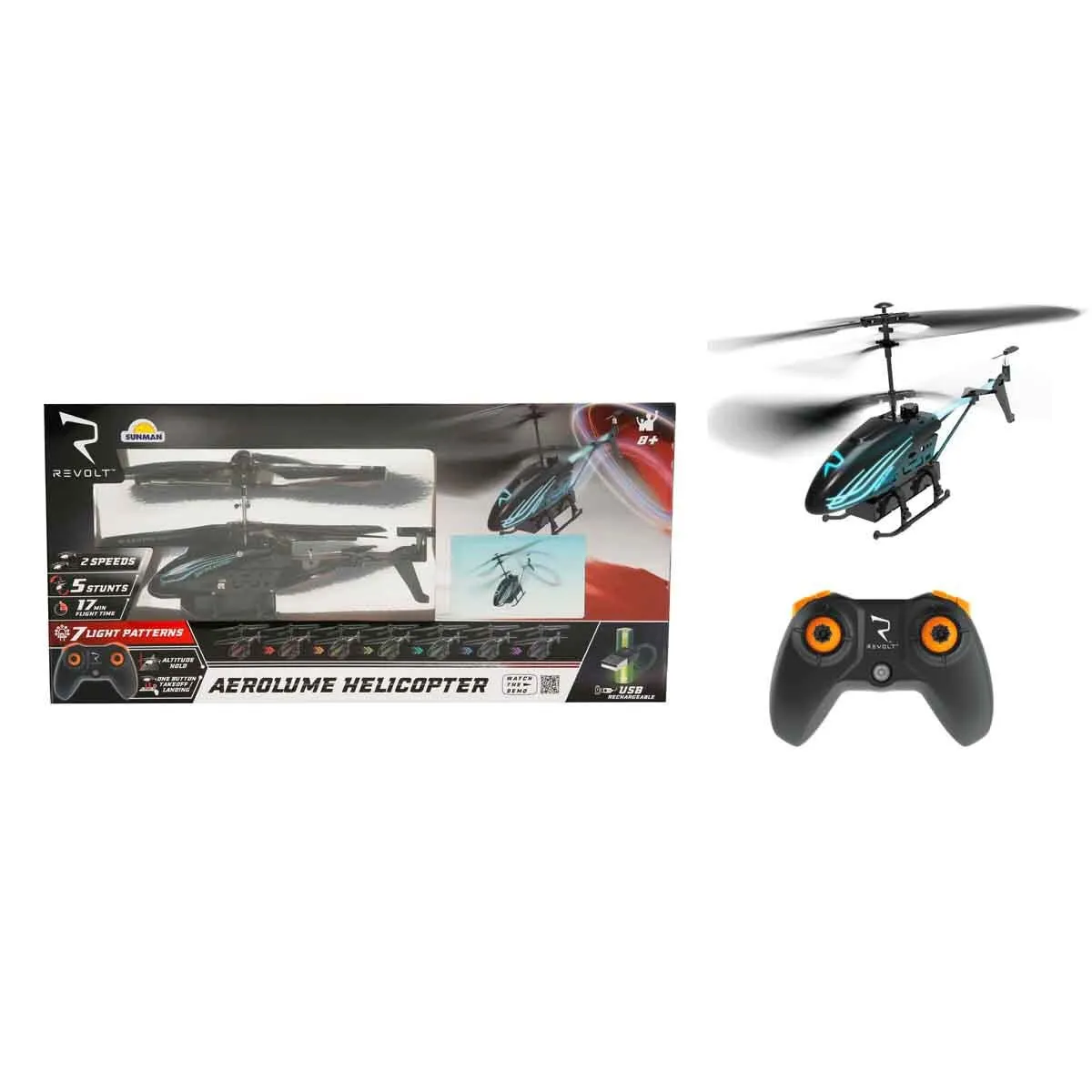 Sun-Sym-Rvt-R C Helikopter Aerolume Çift Perv Işıklı 3 7V Usb