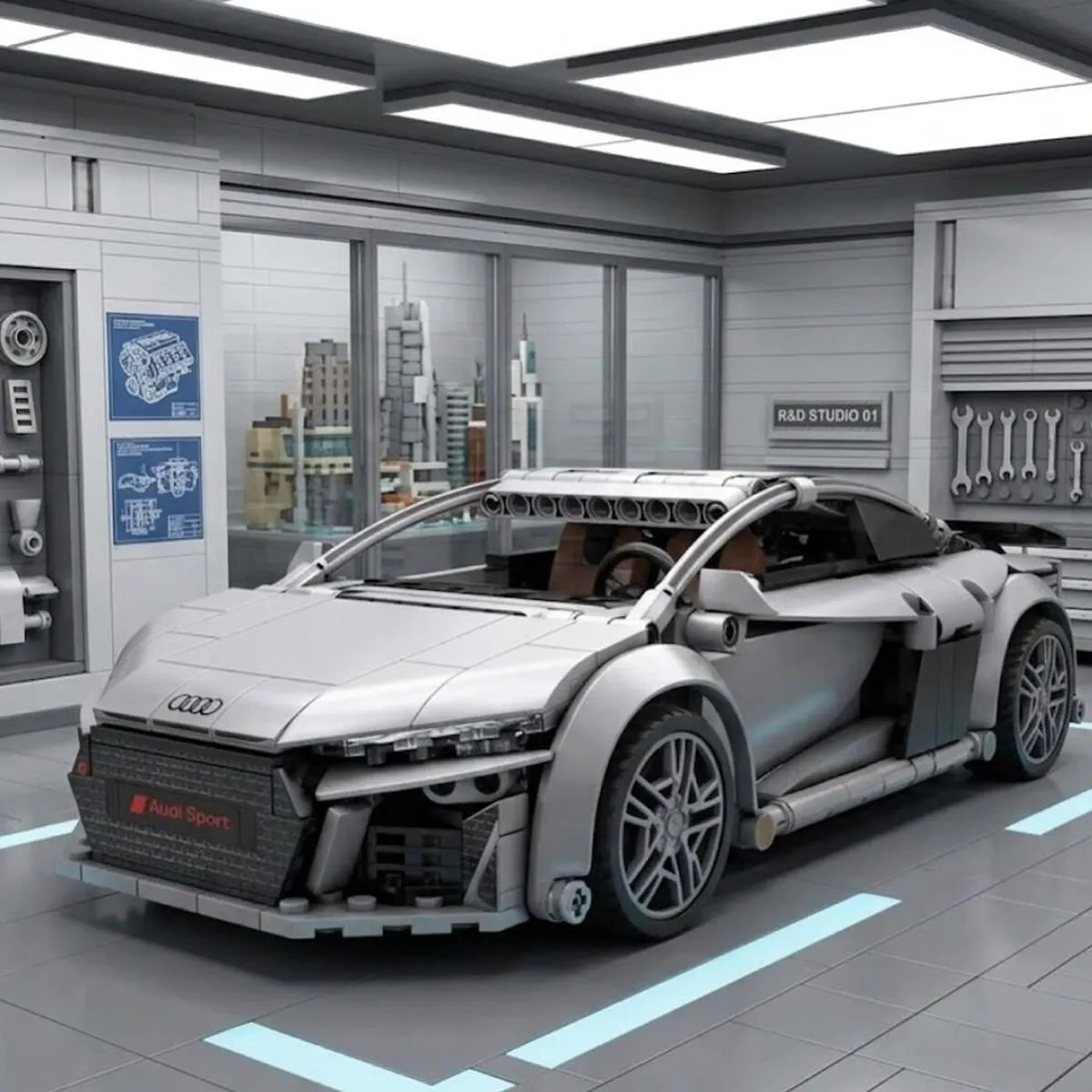 Cada Audi R8 536 Parça Block Oyuncak — görsel 2