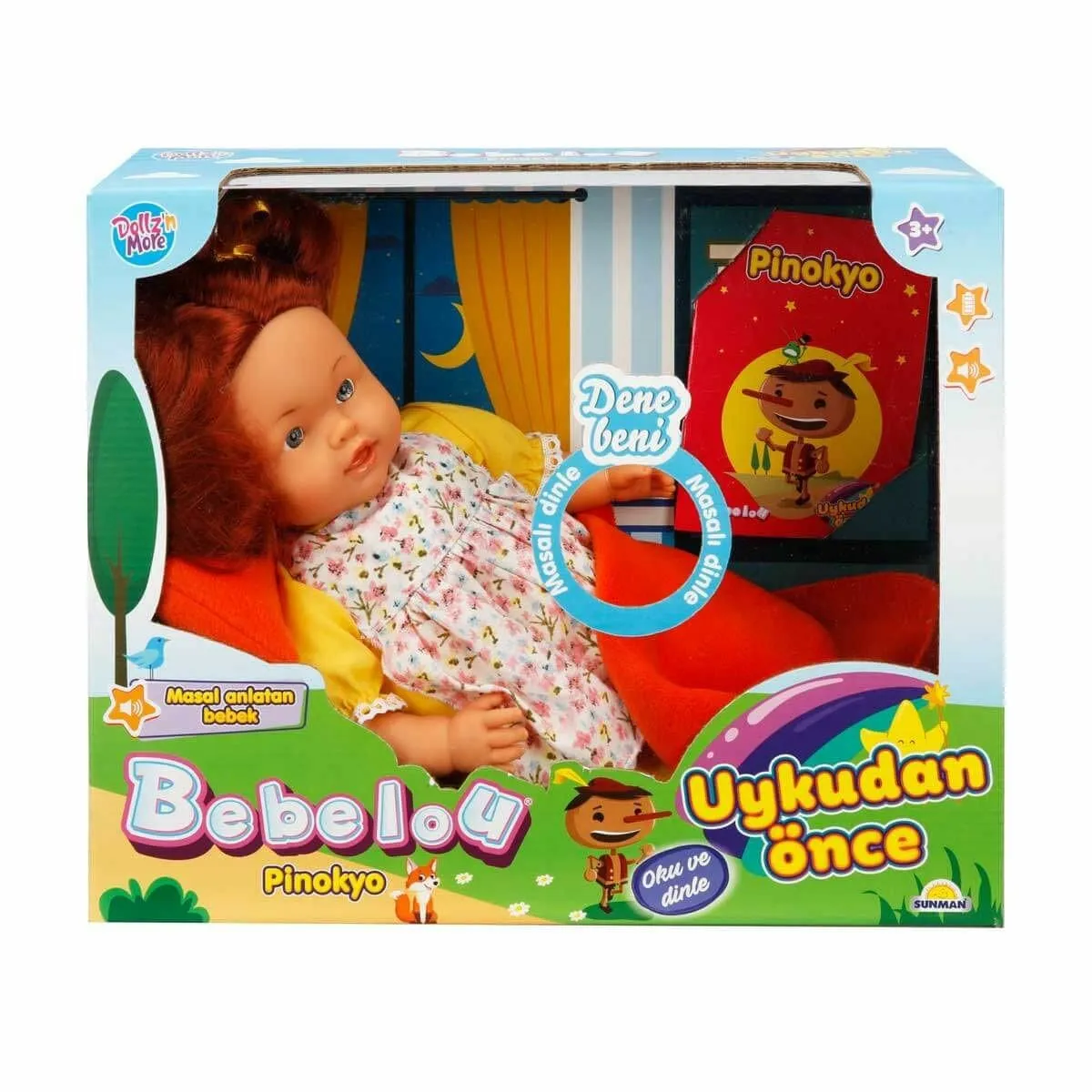 Bebelou Uykudan Önce Bebeği Masal Anlatan Pinokyo 40 cm -Sunman