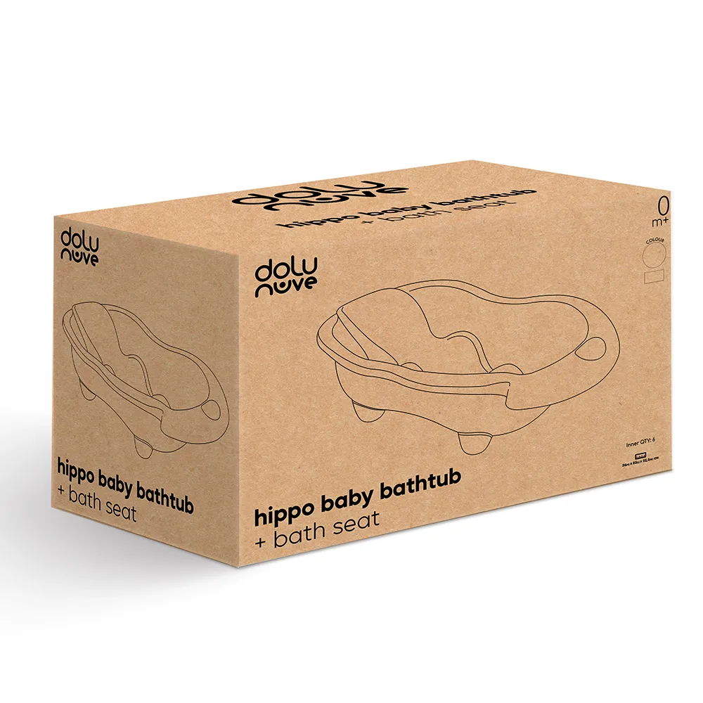 Hippo Oyuncak Bebek Yıkama Küveti ve Desteği Stone Gri — görsel 3