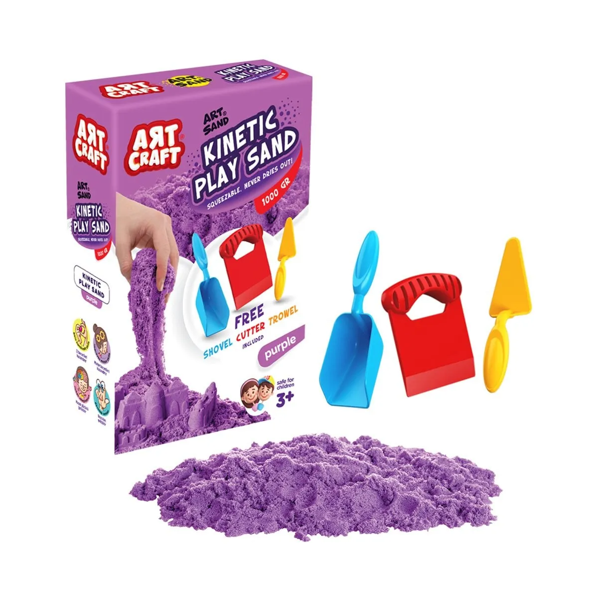 Aksesuarlı Mor Kinetik Oyun Kumu 1000 Gr