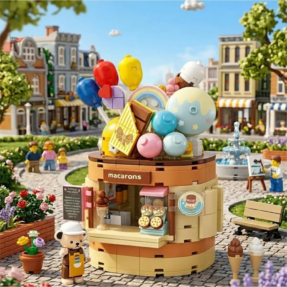 Panlos Teddy Bear Koleksiyonu Dondurma Dünyası 354 Parça Block Oyuncak — görsel 2