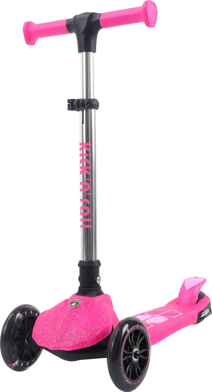 Lamborghini Lisanslı Parıltı Işıklı Scooter Pembe