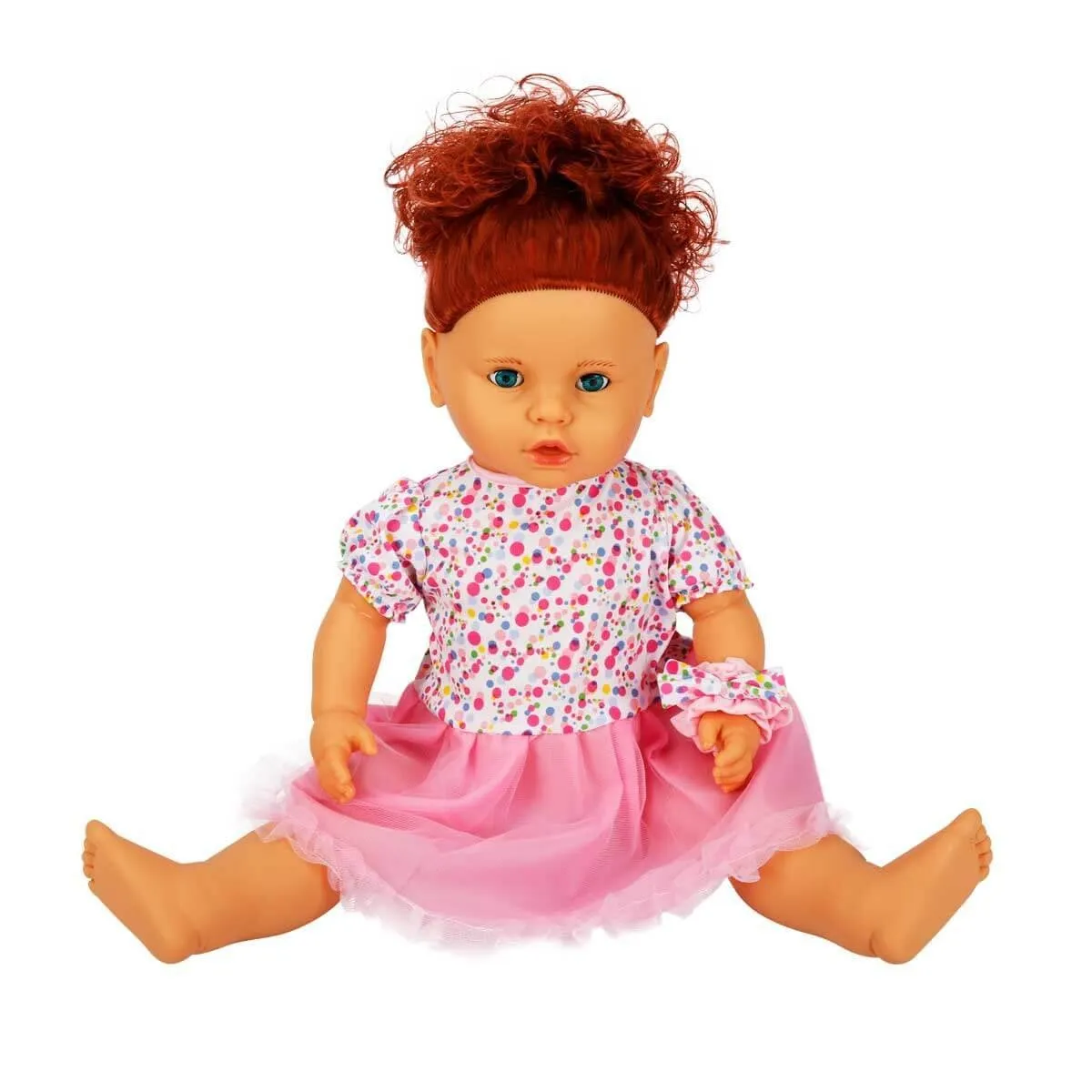 Lila Sesli Saçlı Et Bebek 60 cm