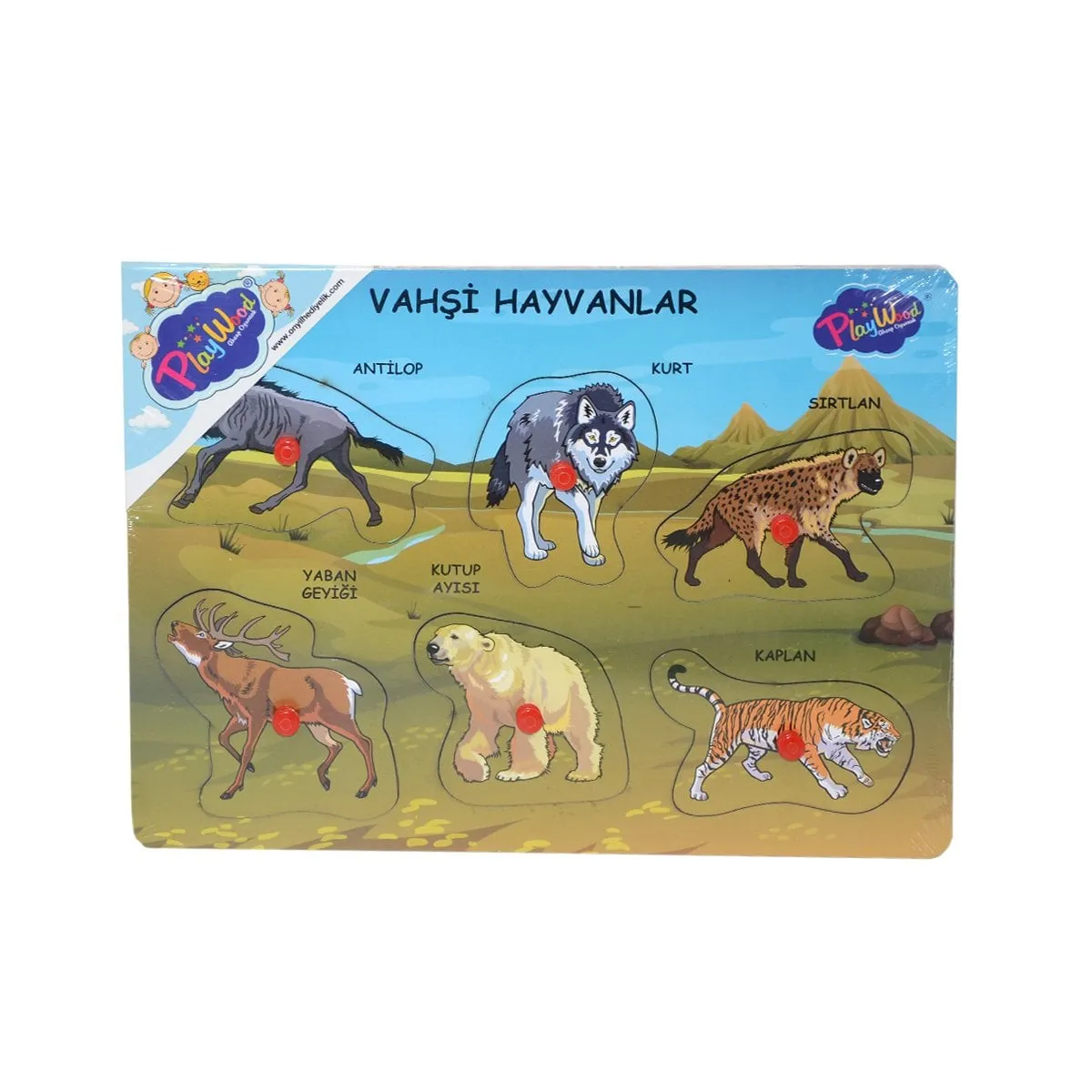 Onyıl Ahşap Tutmalı Vahşi Hayvanlar Puzzle — görsel 2