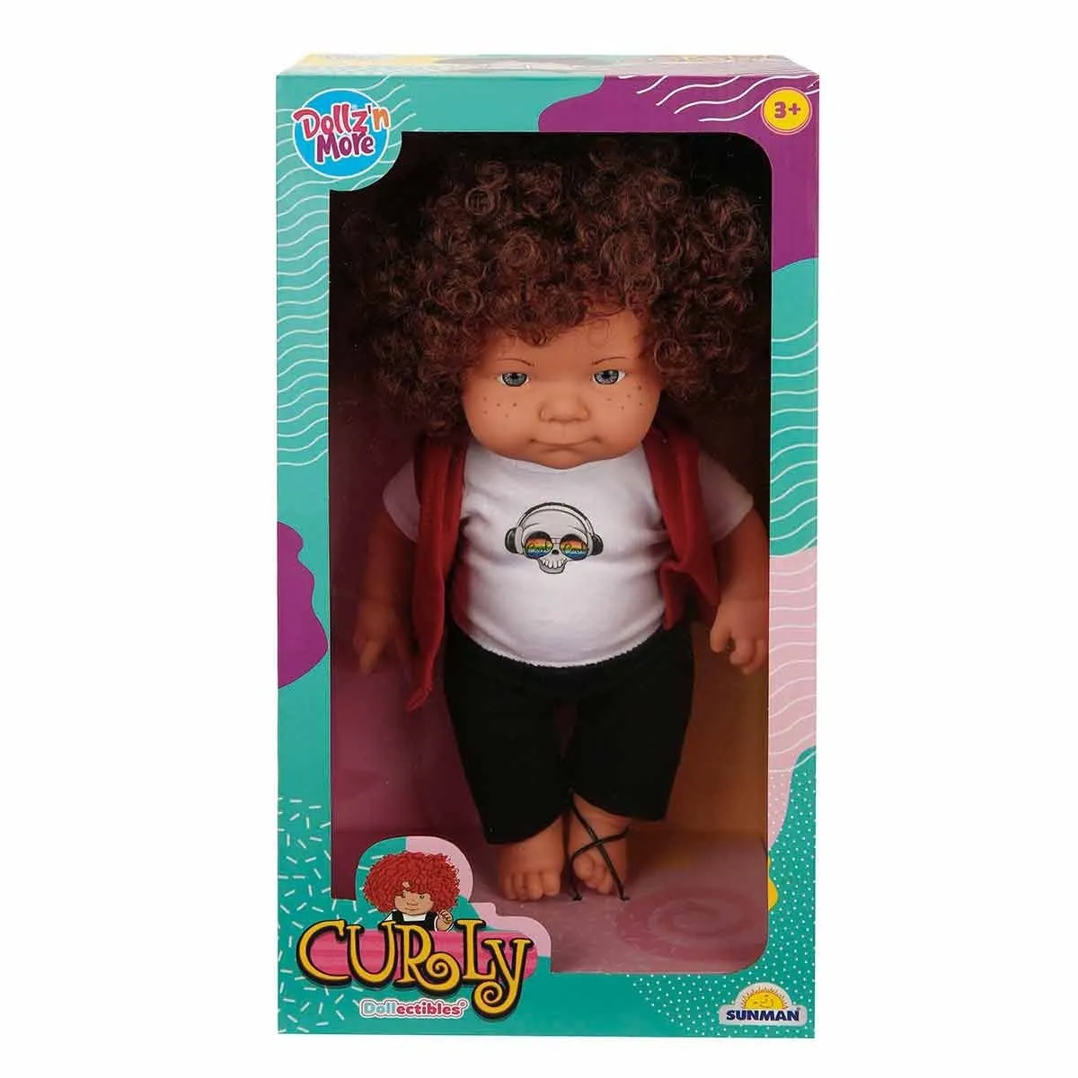Sunman, Curly Kıvırcık Saçlı Bebek 35 cm — görsel 3