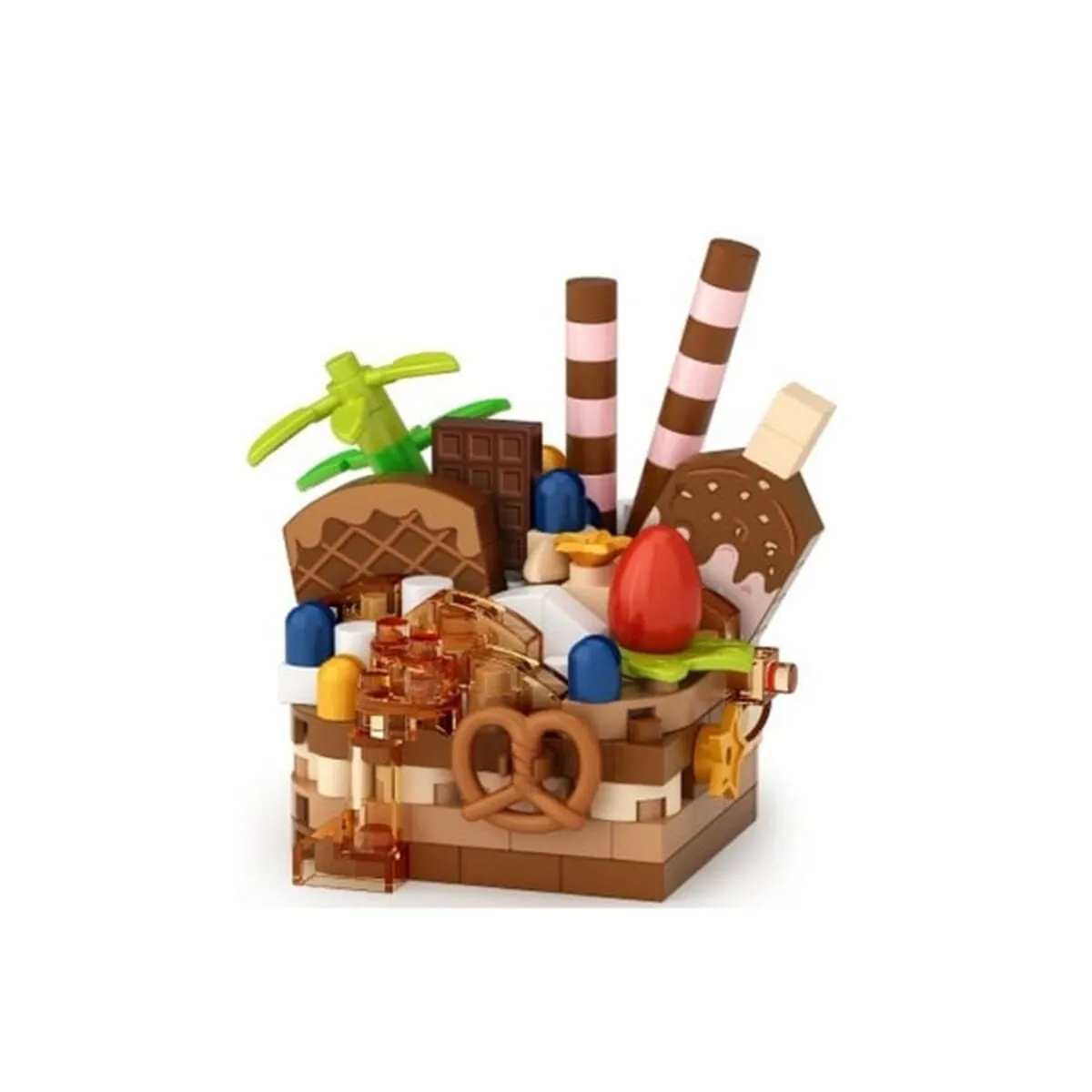 LZ-8642 Loz Çikolatalı Pasta 160 Parça Block Oyuncak-Mini Poşet
