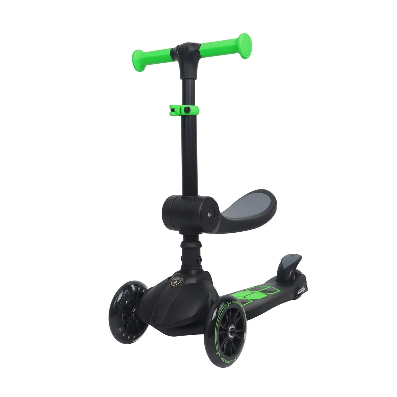 Lamborghini Lisanslı Katlanır Oturaklı Işıklı Scooter Siyah
