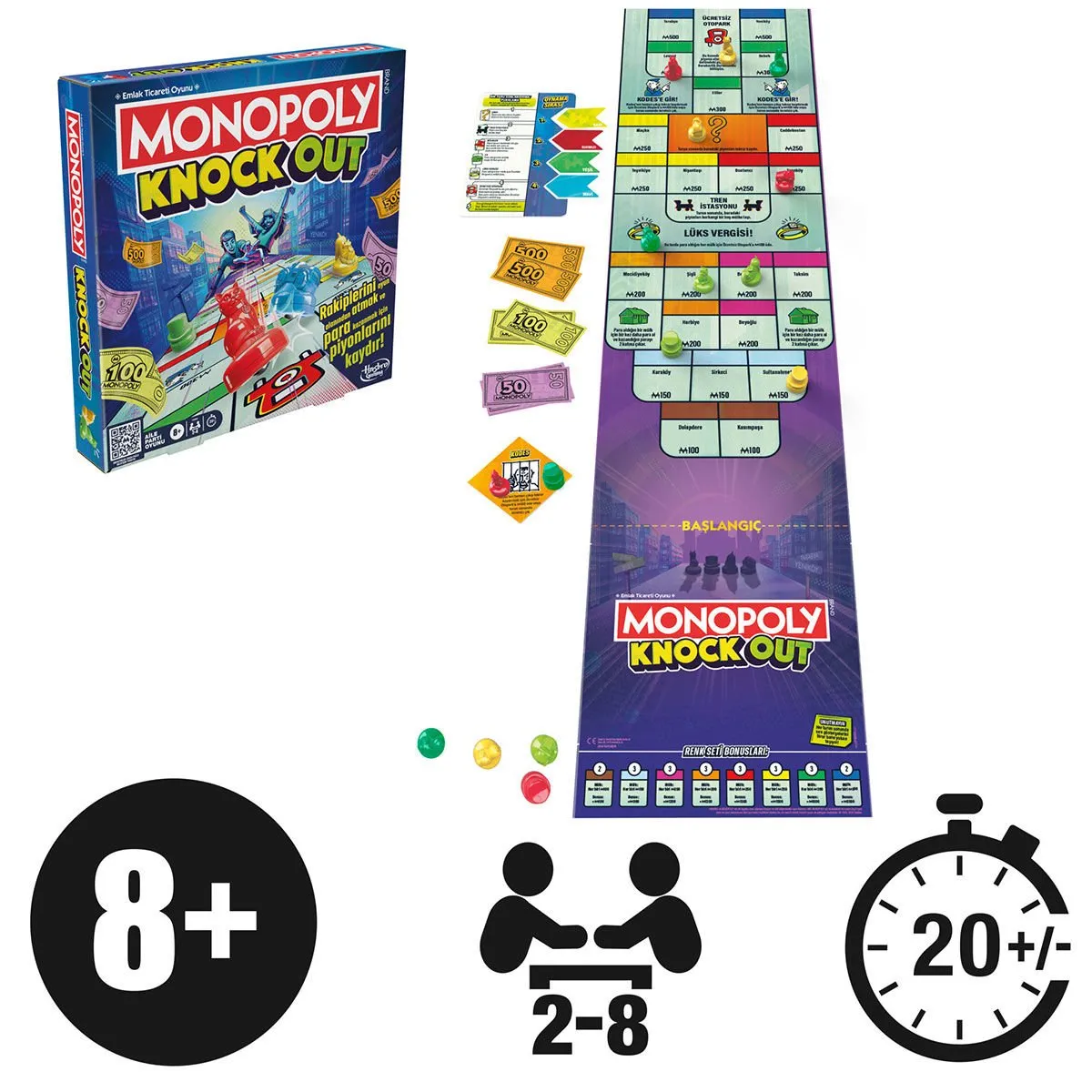 Monopoly Knockout Piyon Düellosu Oyun Kartı