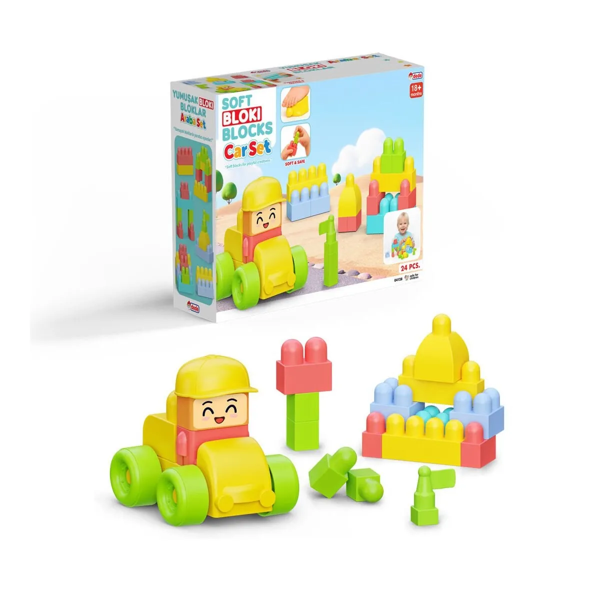 YUMUŞAK BLOKİ BLOKLARI ARABA SET 24 PARÇA